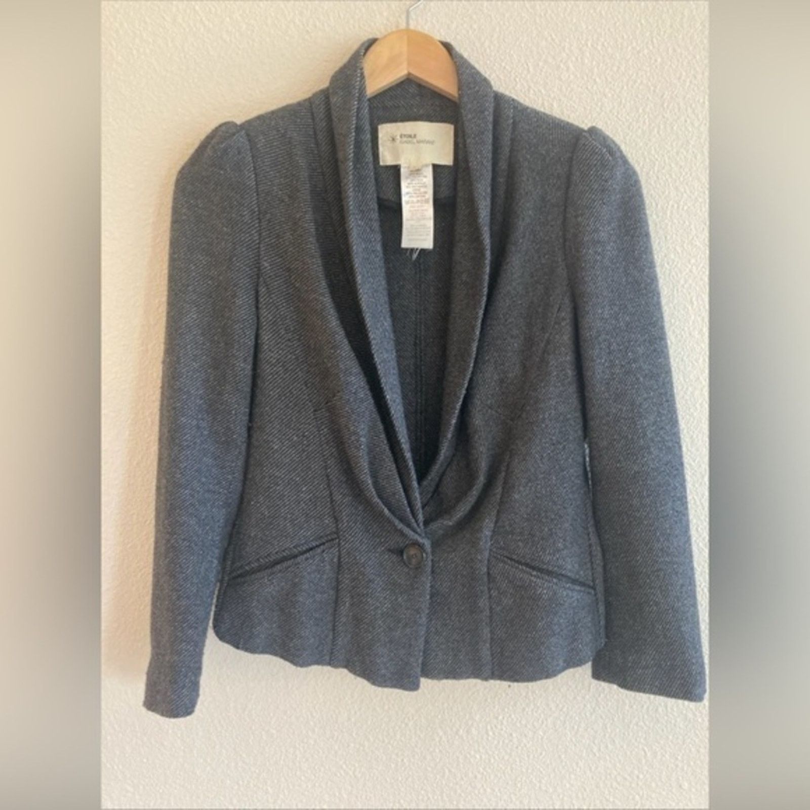 Isabel Marant Isabel Marant, gray herringbone wool blend button front jkt Size S / US 4 / IT 40 - 1 Thumbnail