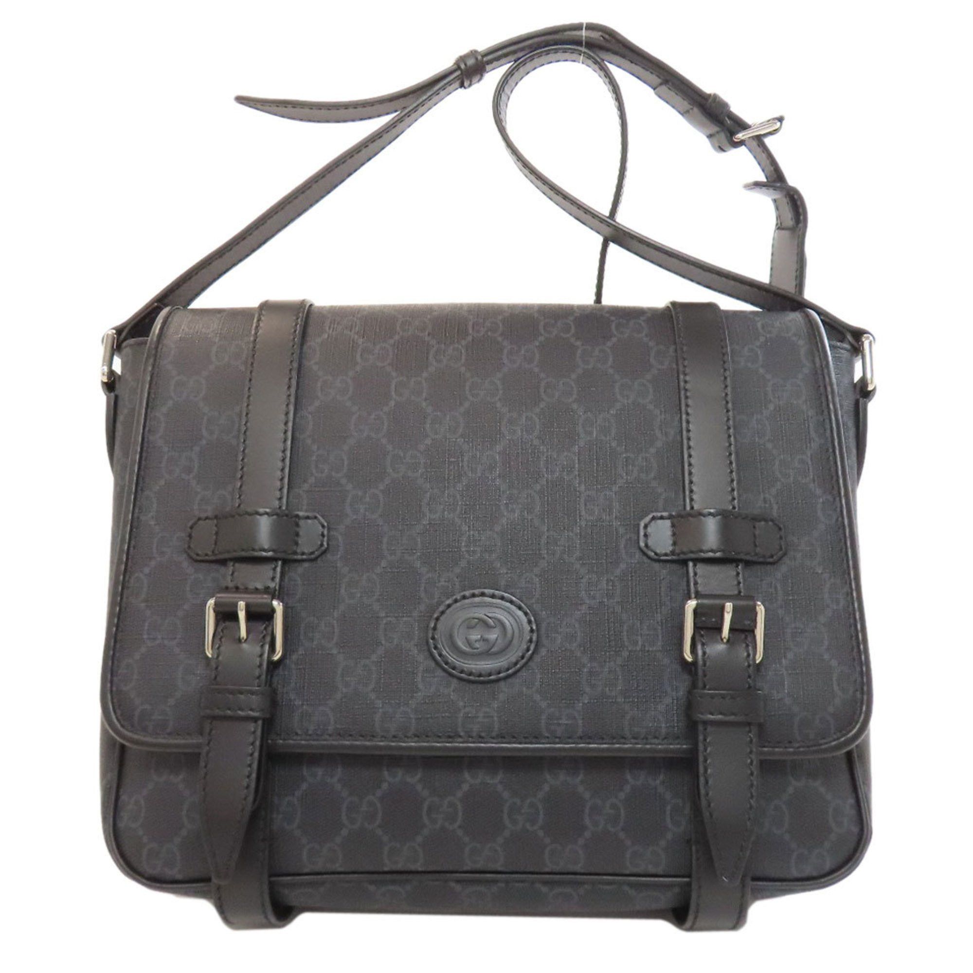 Gucci 658542 GG Supreme Shoulder Bag For Women in Black