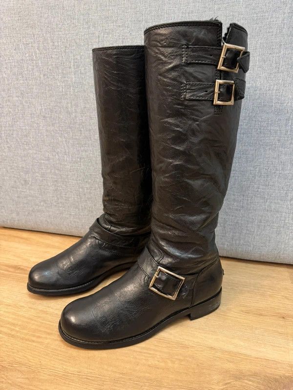 Jimmy Choo Jimmy Choo London Yule Grained Fur Leather Biker Boots 39 Size US 9 / IT 39 - 6 Thumbnail