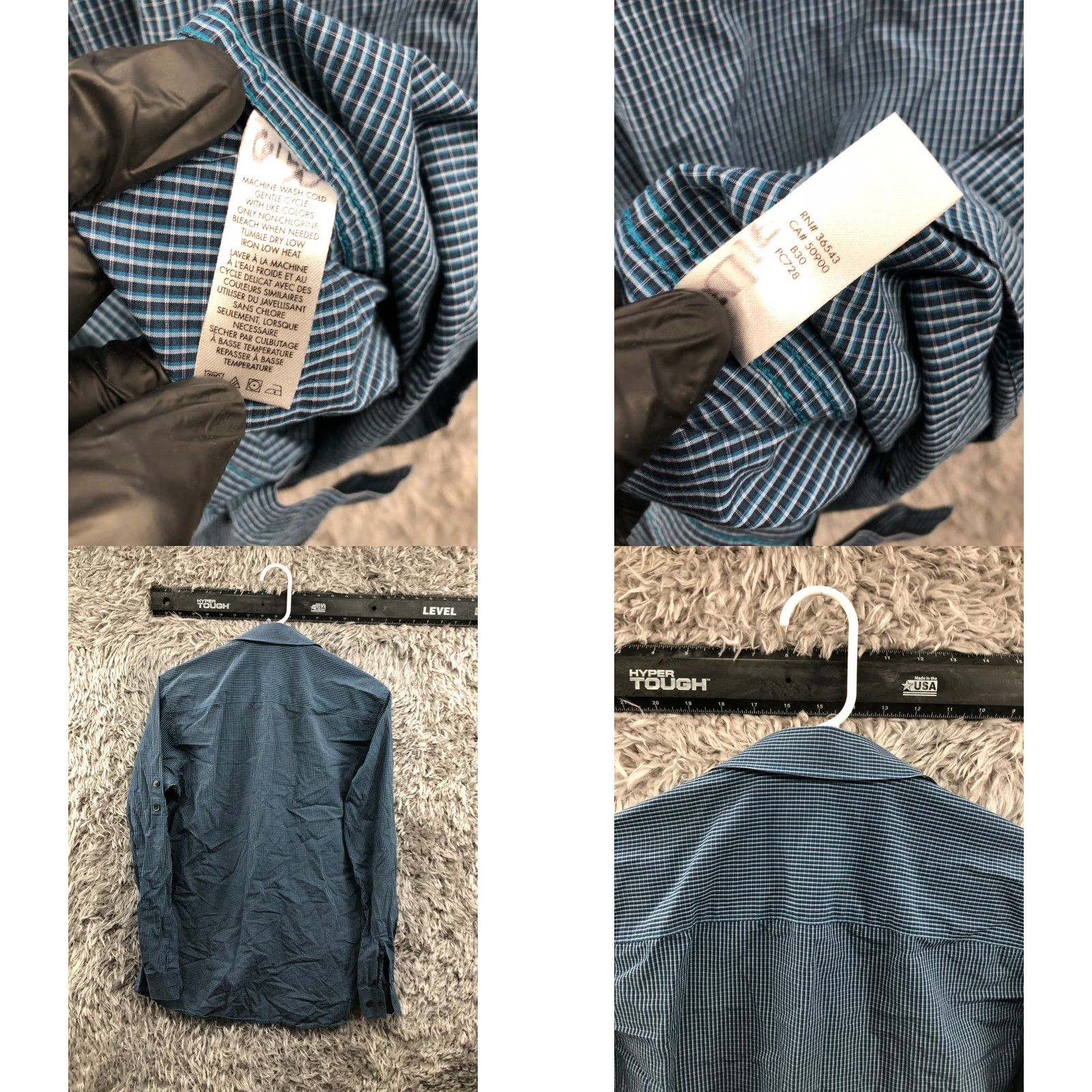 Calvin Klein Calvin Klein Shirt Mens S Long Sleeve Spread Collar Plaid Blue Size US S / EU 44-46 / 1 - 8 Thumbnail