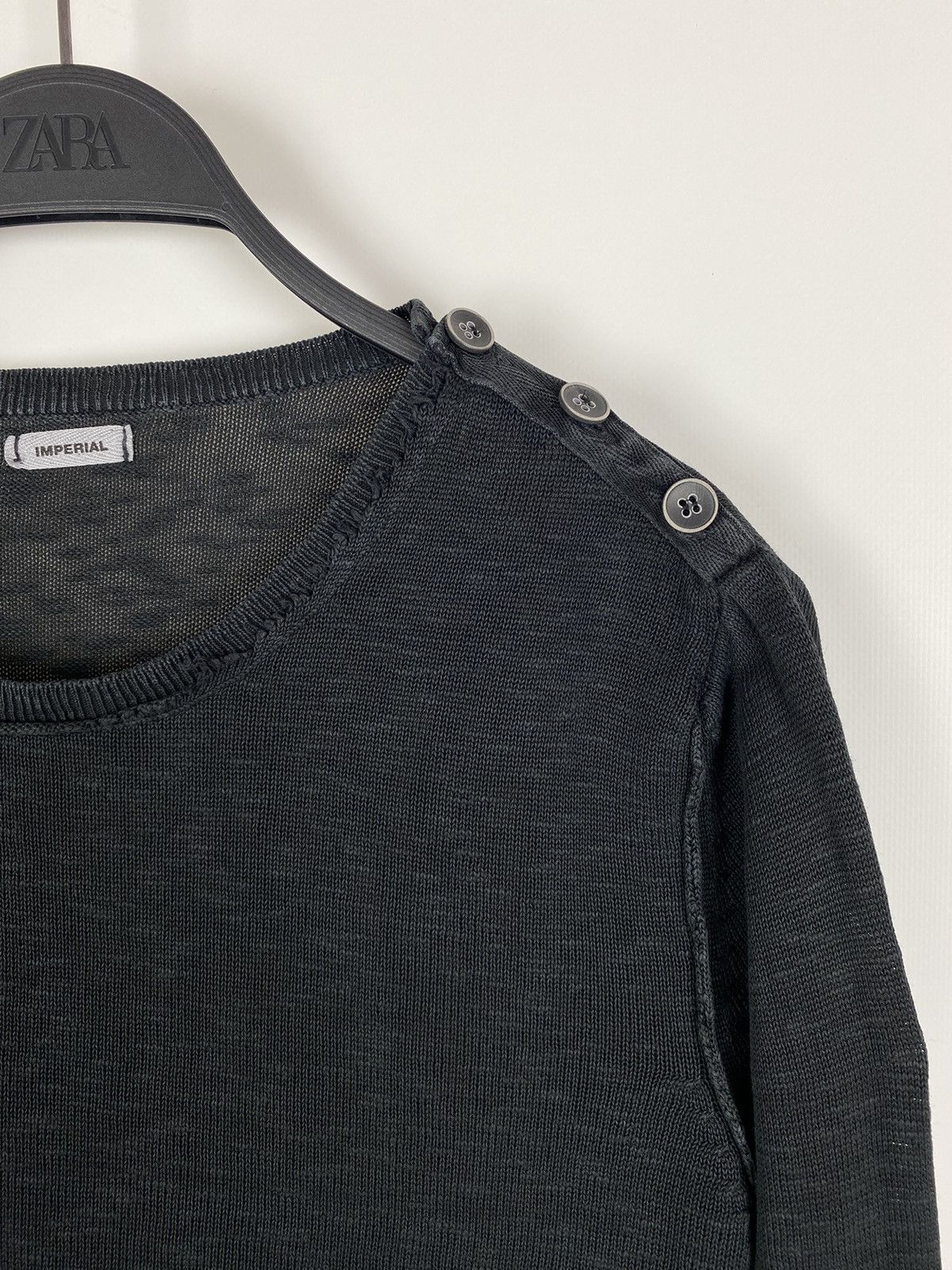 Imperial Imperial Distressed Buttons Shoulder Cotton Knit Sweater Size US S / EU 44-46 / 1 - 3 Thumbnail