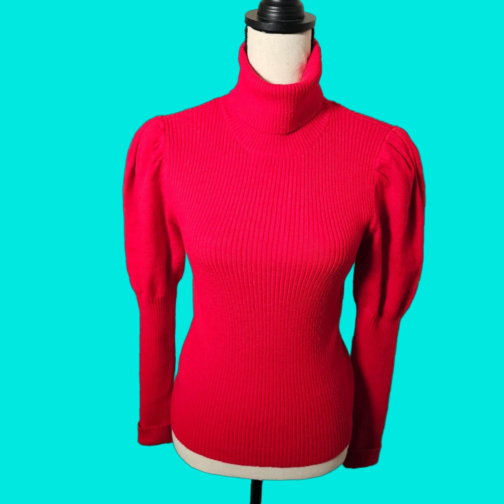 Forever 21 FOREVER 21 Turtleneck Red Long Sleeve Cotton Knit Pullover Sweater Women M Casual Size M / US 6-8 / IT 42-44 - 1 Thumbnail
