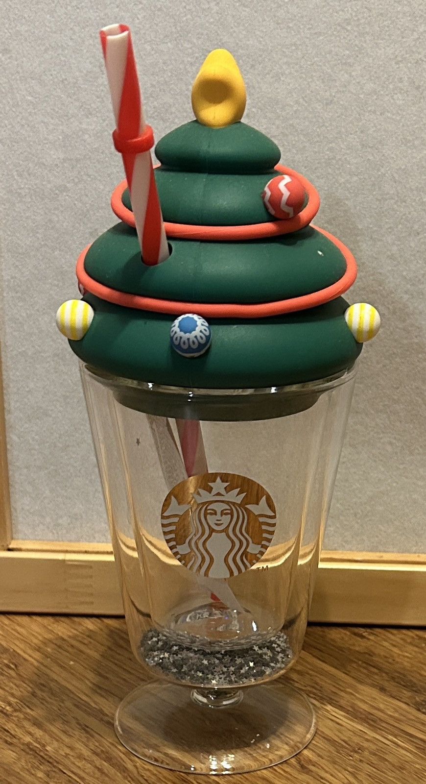 Other Starbucks Embossed Christmas Tree Double-Walled Glass Cup Size ONE SIZE - 1 Thumbnail