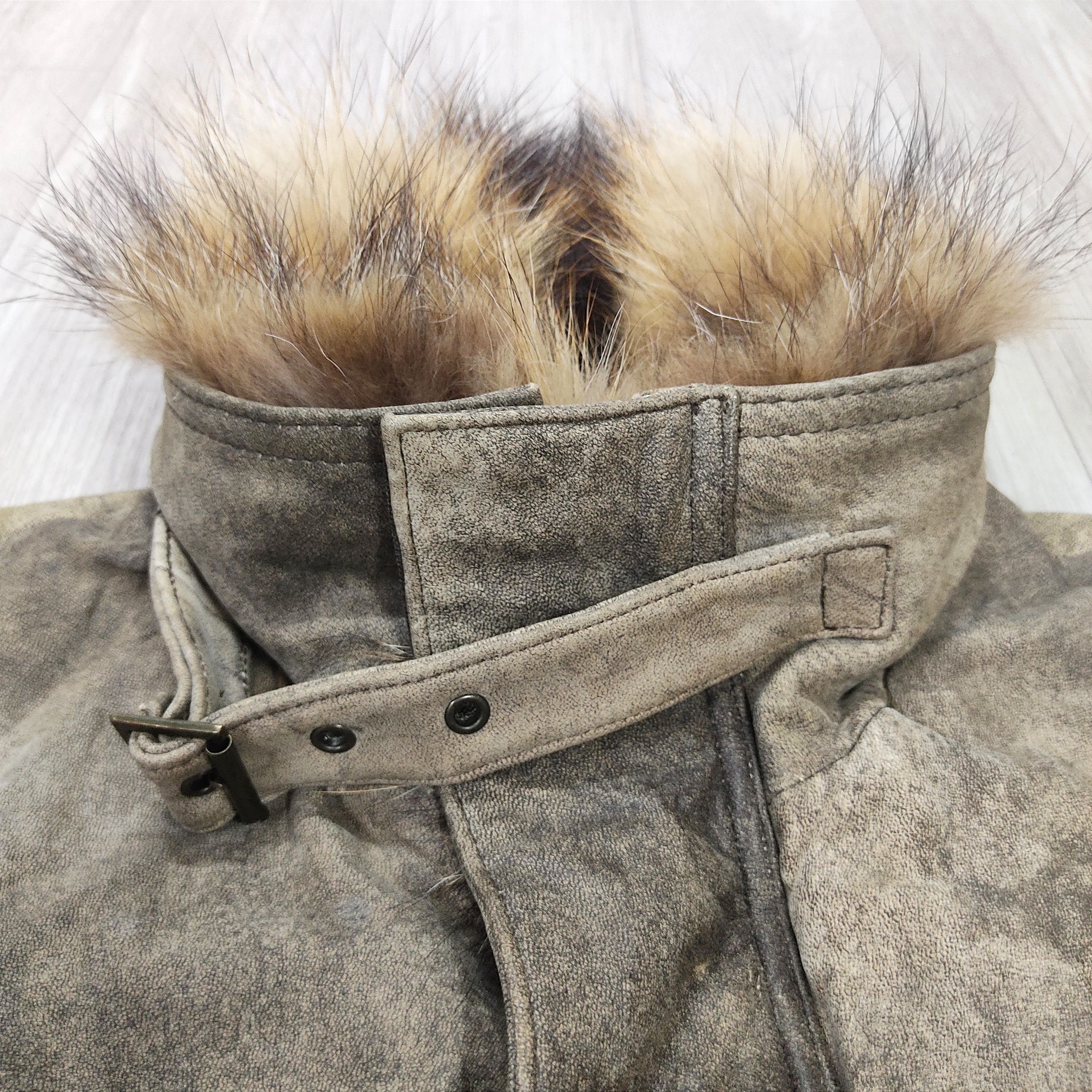 Genuine Leather WIND ARMOR Raccoon Fur Sheepskin Leather Jacket Size US M / EU 48-50 / 2 - 8 Thumbnail