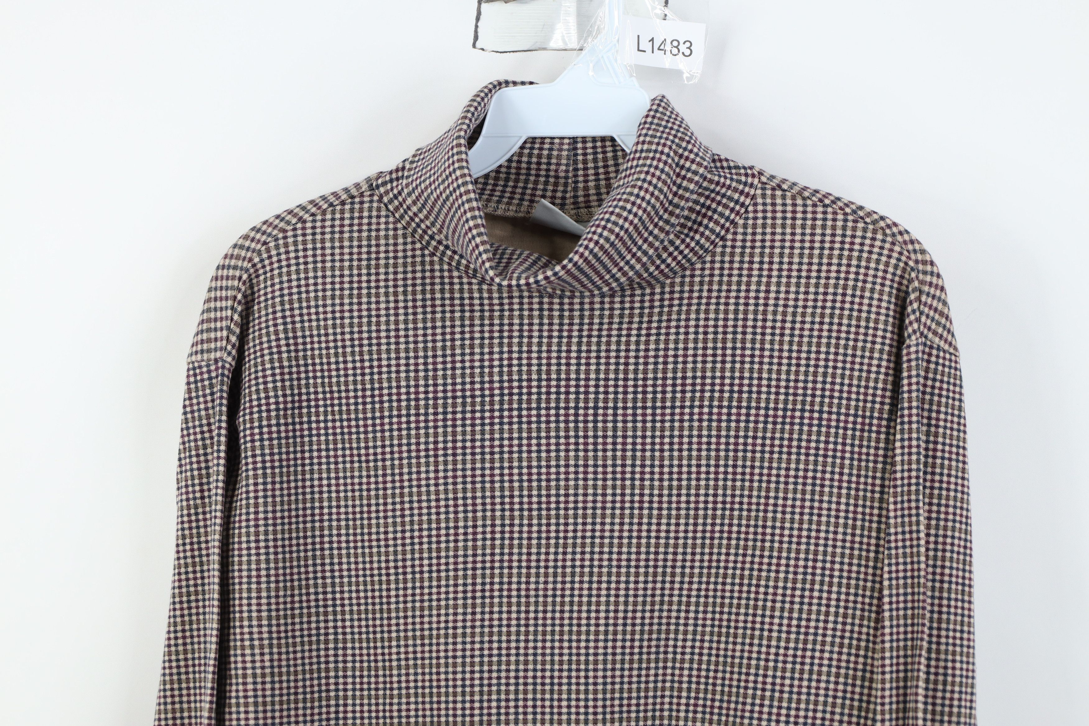Vintage Vintage 90s Streetwear Long Sleeve Turtleneck T-Shirt Plaid Size XXL / US 16-18 / IT 52-54 - 2 Thumbnail