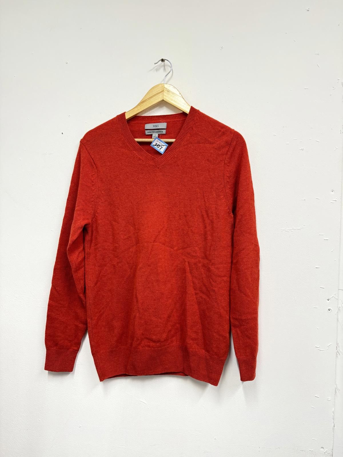 M.E. Sport M&S Extra Fine Lambswool V-Neck Sweater - Red, Size Small Size ONE SIZE - 1 Thumbnail