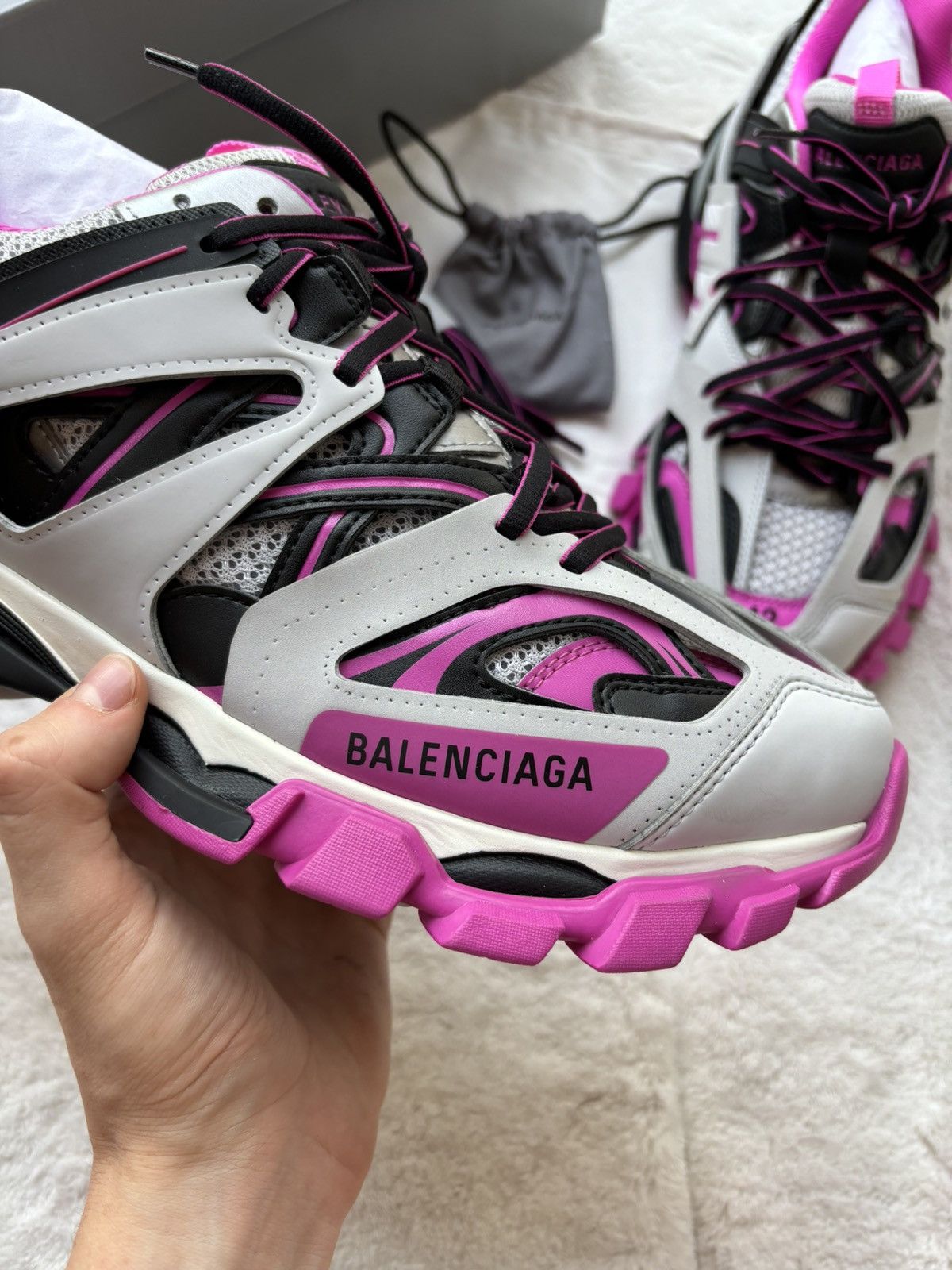Balenciaga Balenciaga Pink/Black/Grey LED Tracks Size US 9 / EU 42 - 2 Thumbnail
