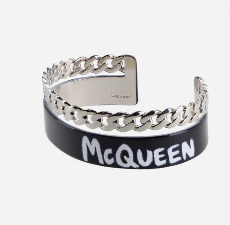 Alexander McQueen Alexander McQueen Graffiti Open Cuff Bracelet ( Small ) Size ONE SIZE - 1 Thumbnail