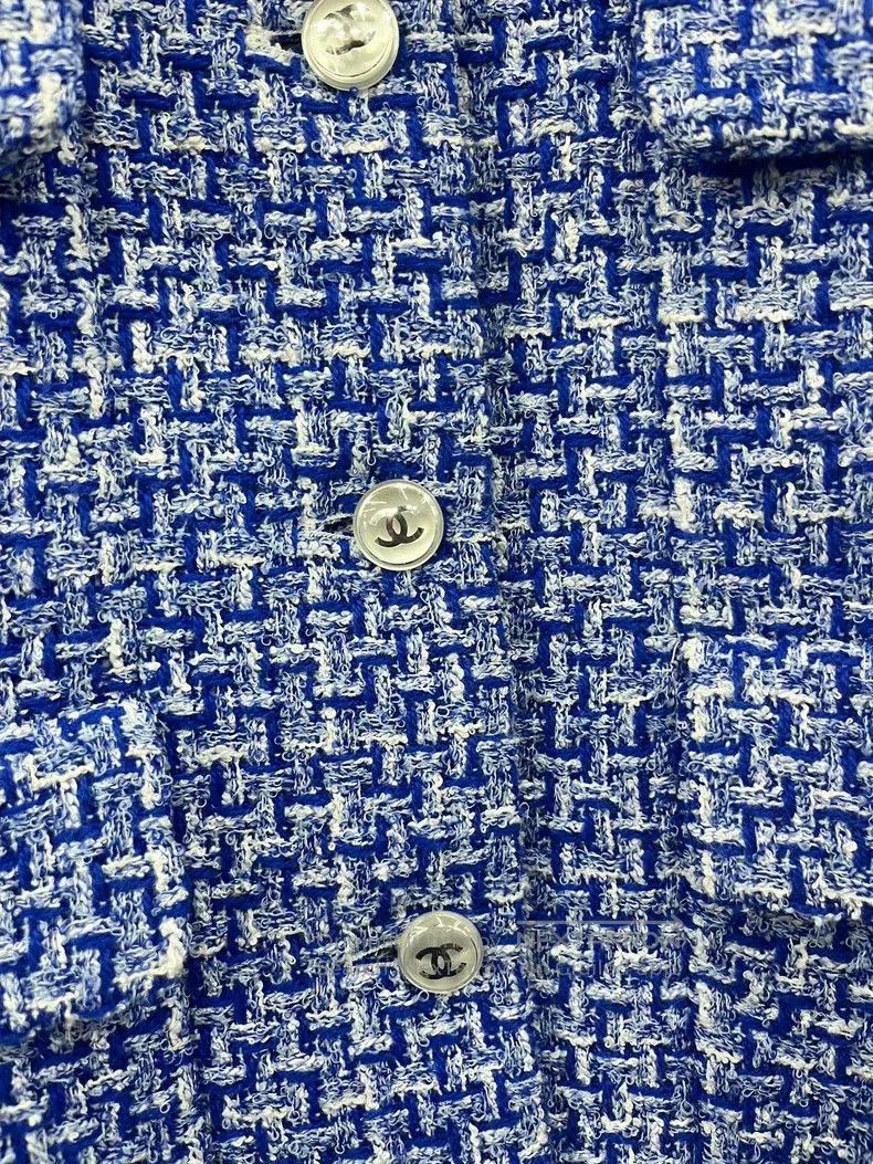 Chanel Chanel 23P Blue Woven Jacket. Size US M / EU 48-50 / 2 - 2 Thumbnail
