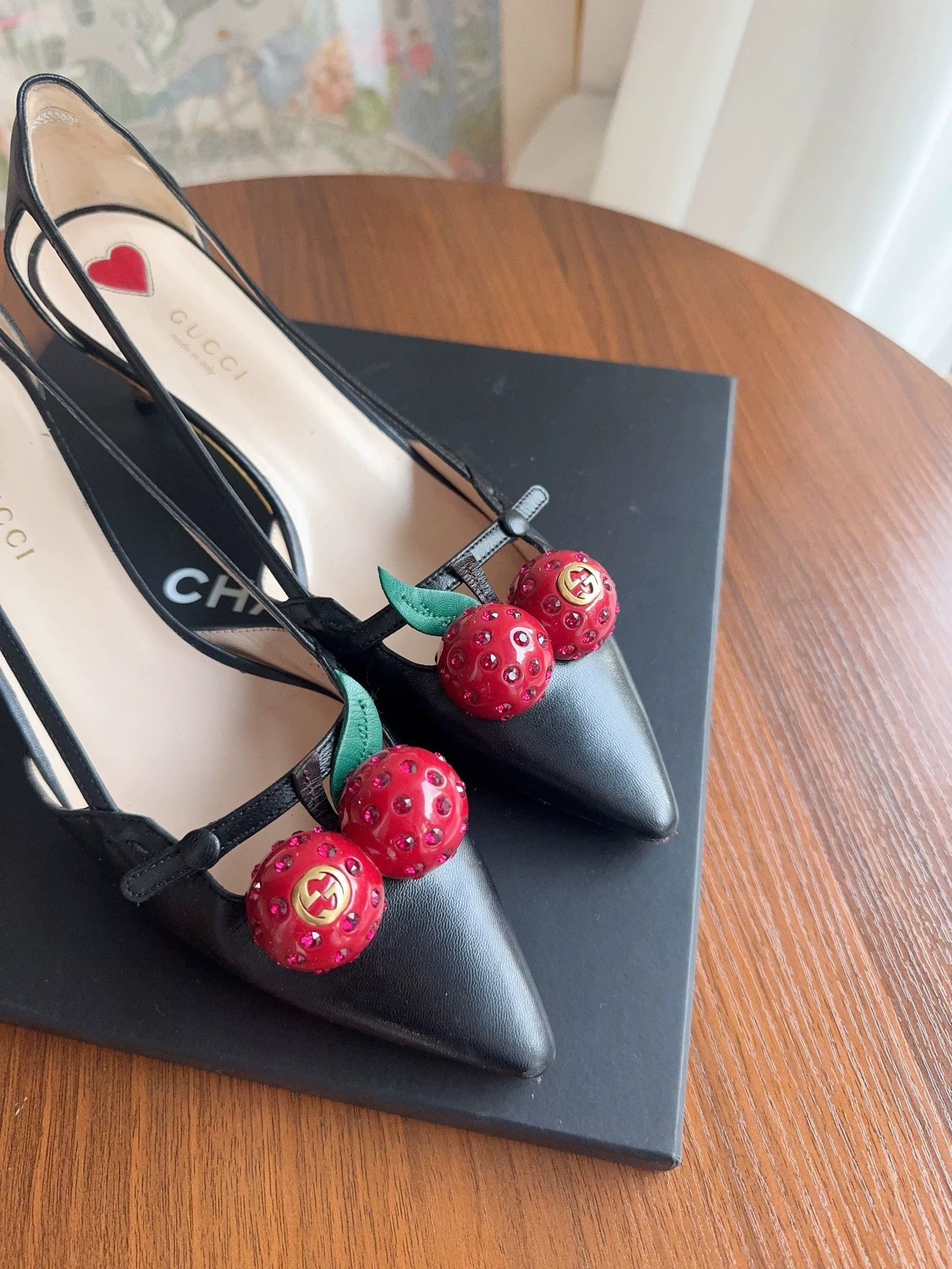 Gucci Gucci Cherry Bamboo Heel Sandals 38 95 New Size US 7 / IT 37 - 4 Thumbnail