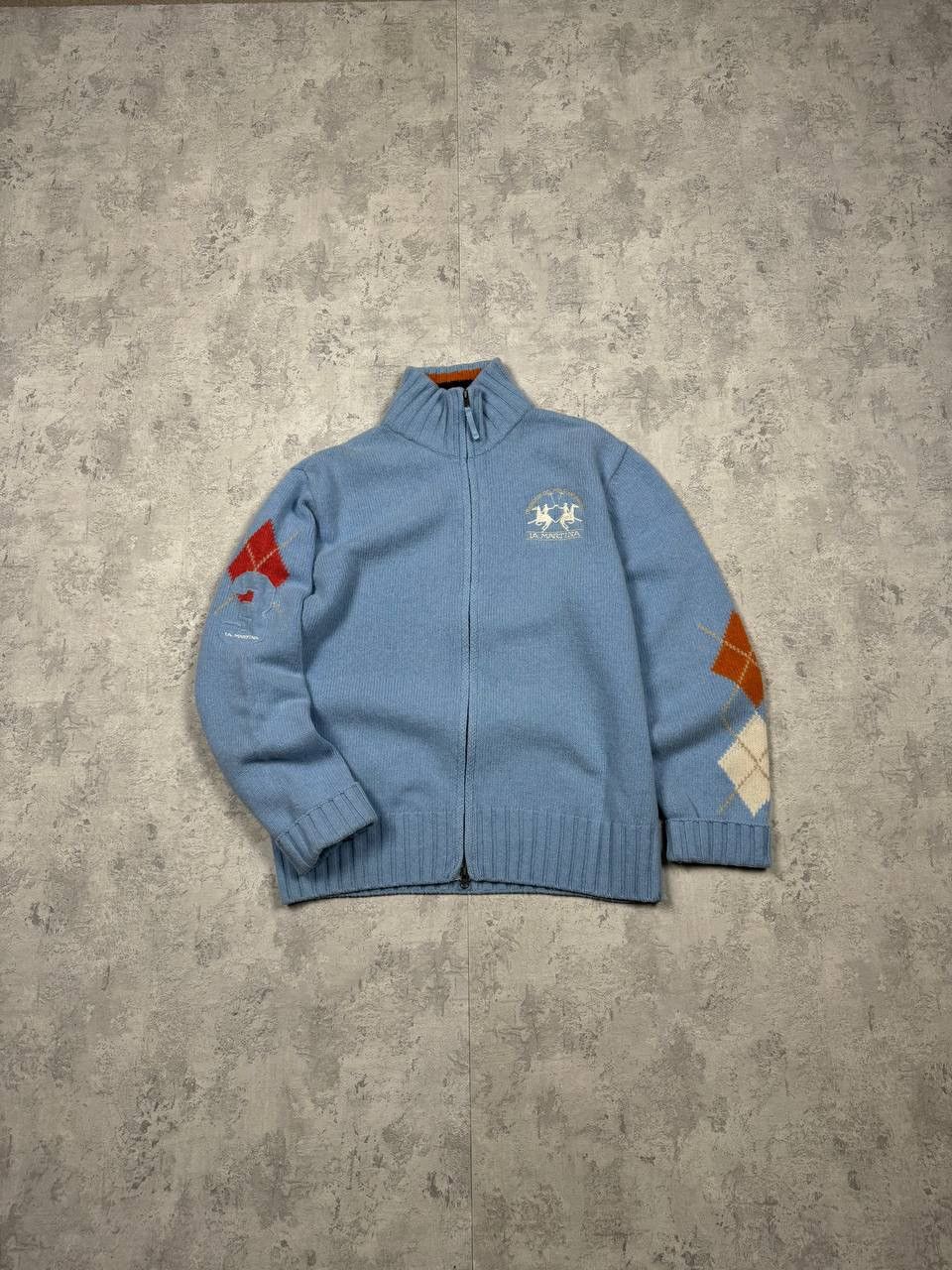 Vintage La Martina Number 3 Blue Zip Sweater Size XXL