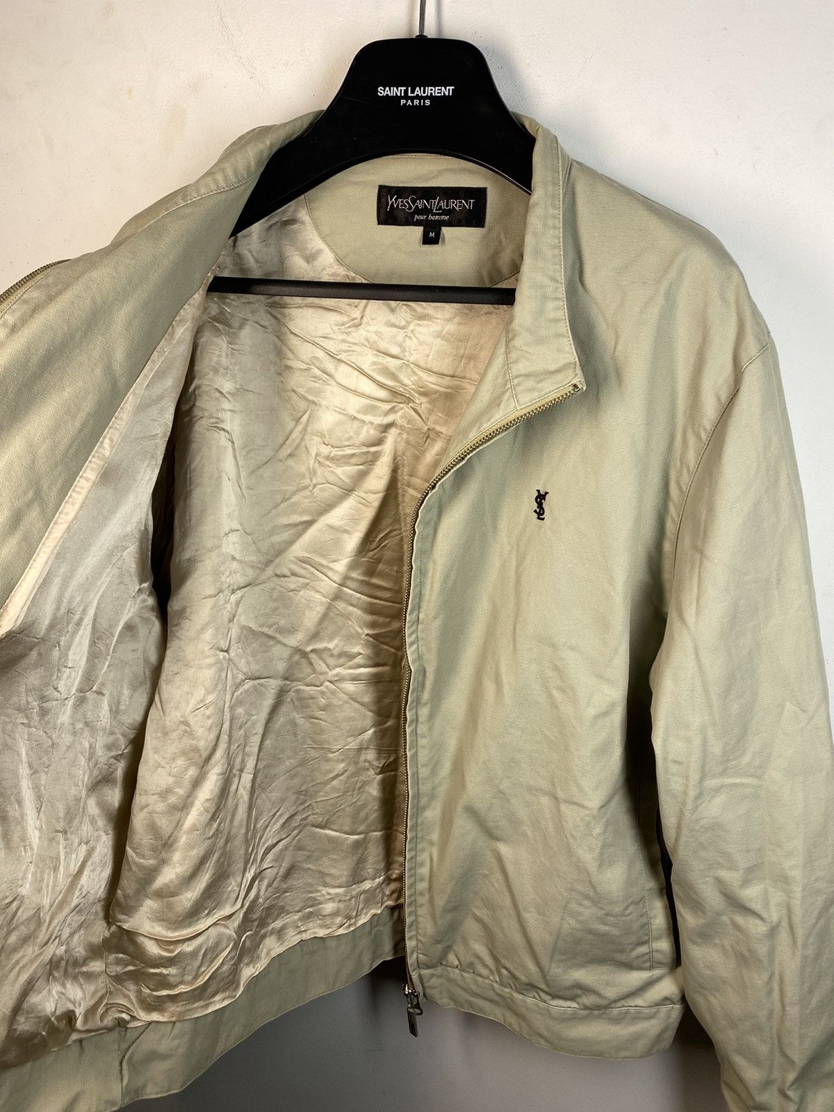 Yves Saint Laurent Beige 90s YSL Jacket Canvas Cotton Light Classic Bomber Size US M / EU 48-50 / 2 - 13 Thumbnail