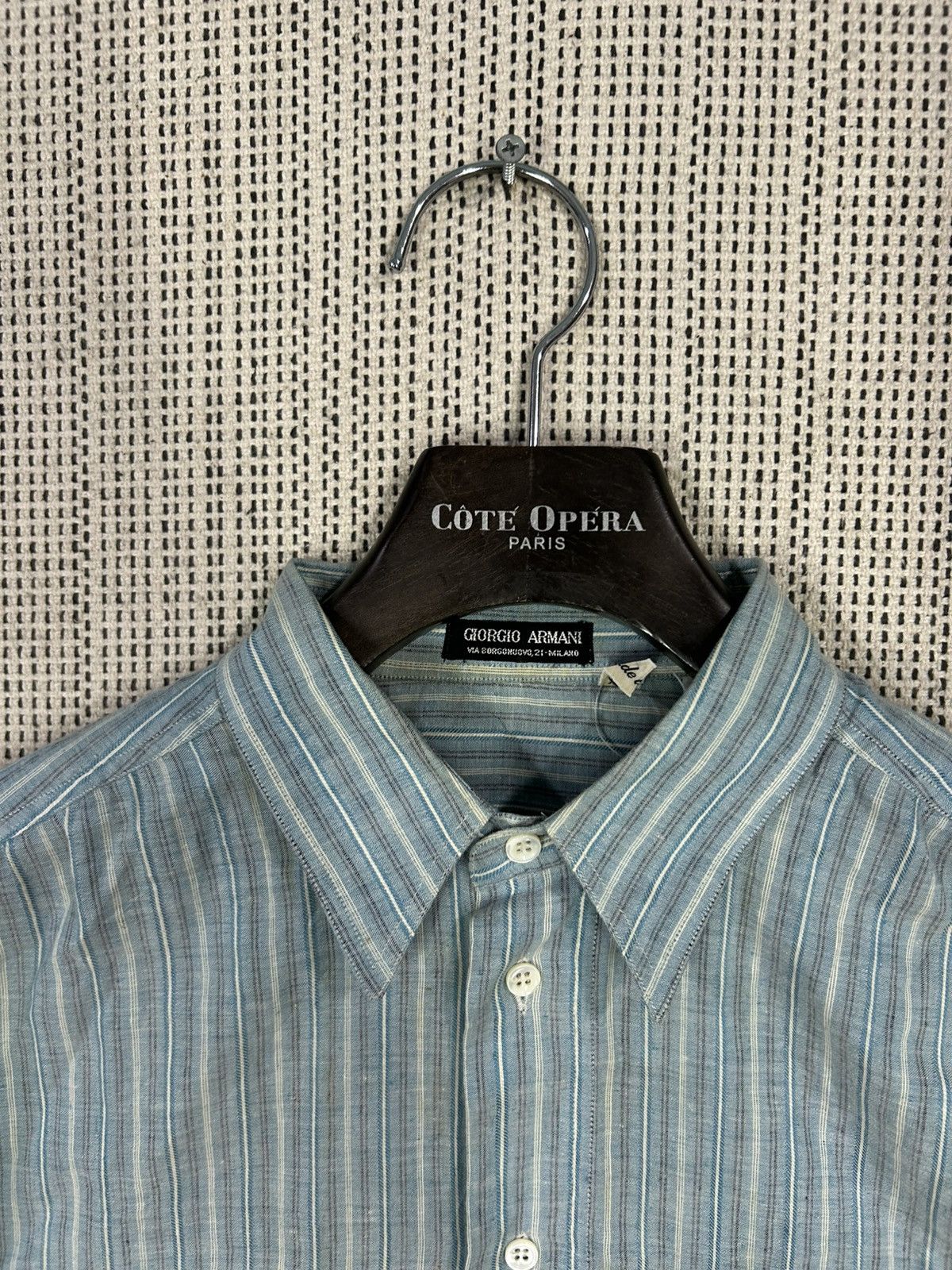 Giorgio Armani Vtg 80s giorgio armani italy made multicolor striped linen Size US XL / EU 56 / 4 - 4 Thumbnail