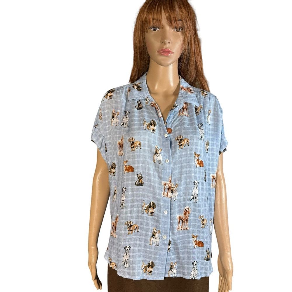 Other NWT New Jane and Delancey Dog Lovers Dogs Short Sleeve Shir Size M / US 6-8 / IT 42-44 - 1 Thumbnail