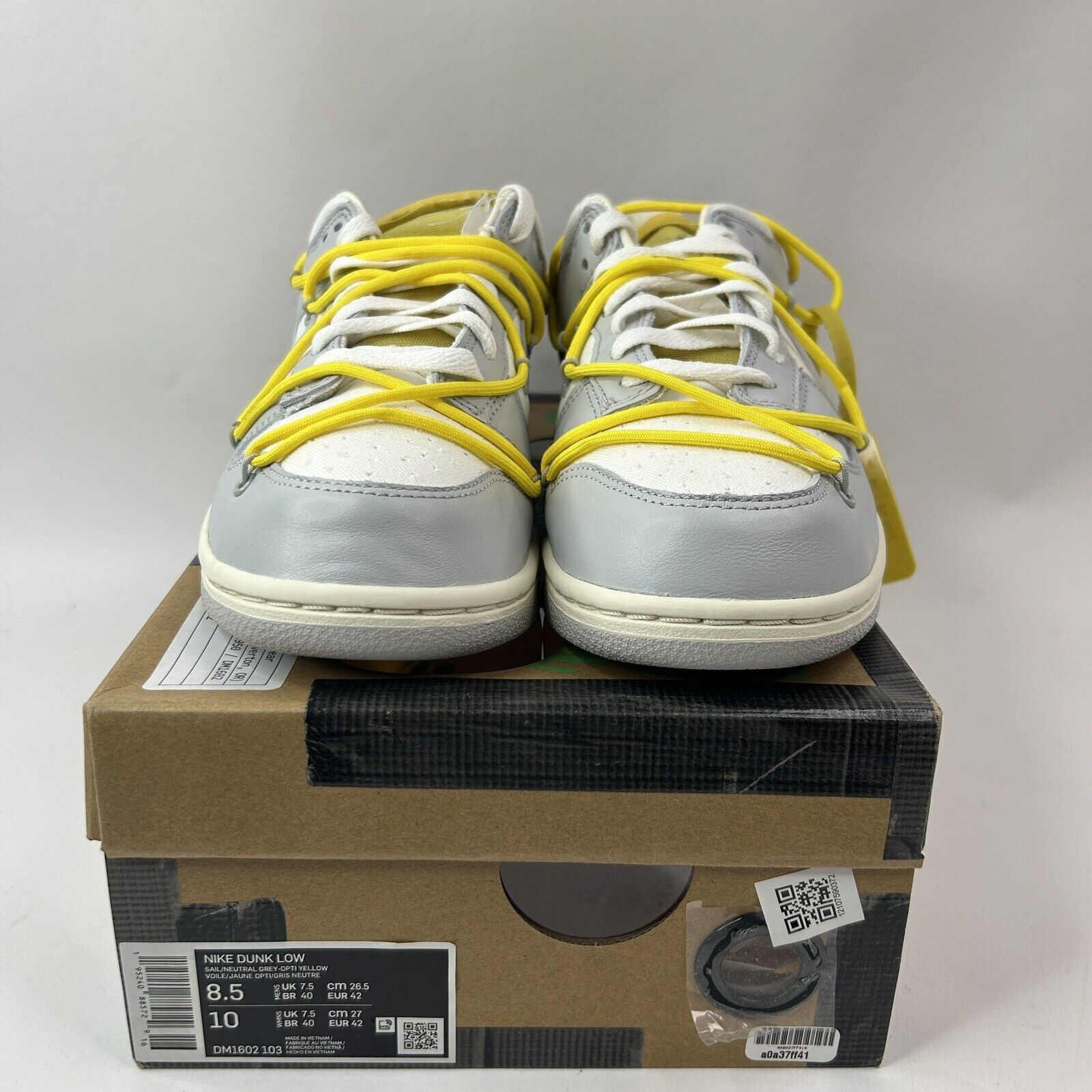 Nike Nike Dunk Low x Off-White Lot 29 of 50 “Sail/Neutral Gray” Size US 8.5 / EU 41-42 - 2 Thumbnail