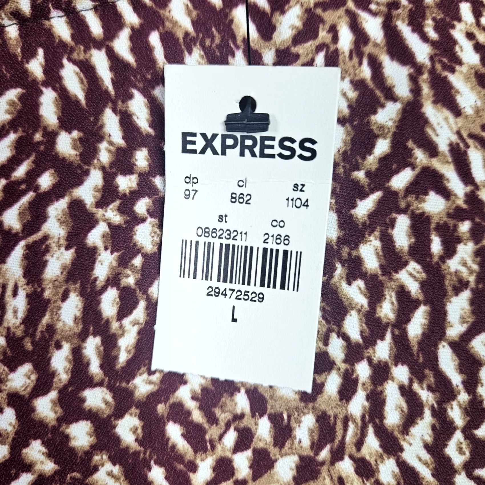 Express Express Size L Multicolor Flutter Sleeve Top Womens Blouse Shirt Circle Short Sleeve Polyster Scalloped N/A Size L / US 10 / IT 46 - 7 Thumbnail