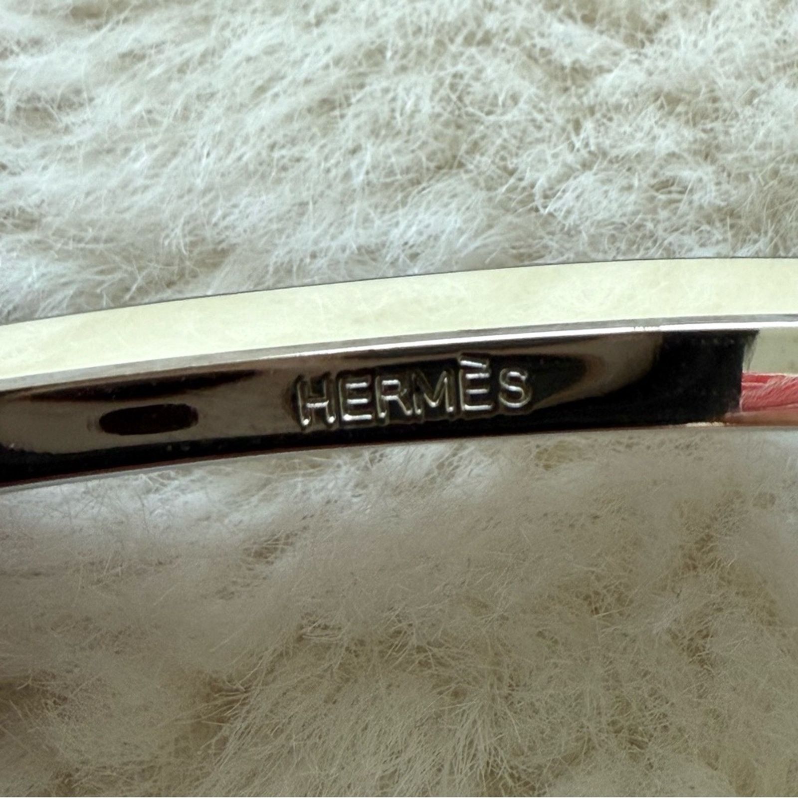 Hermes Hermes 32mm H Creme White Enamel Silvertone Belt Buckle Size ONE SIZE - 2 Thumbnail