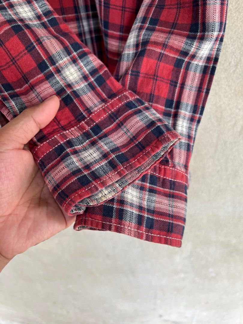 Japanese Brand Japanese Brand Time Flies Plaid Tartan Flannel Shirt 👕 Size US M / EU 48-50 / 2 - 6 Thumbnail