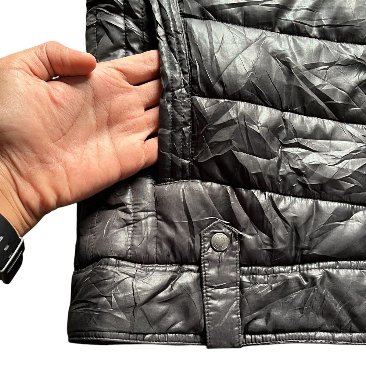 20471120 2000s Mossimo Gothic Punk Style Down Jacket Fur Vest Size US L / EU 52-54 / 3 - 4 Thumbnail