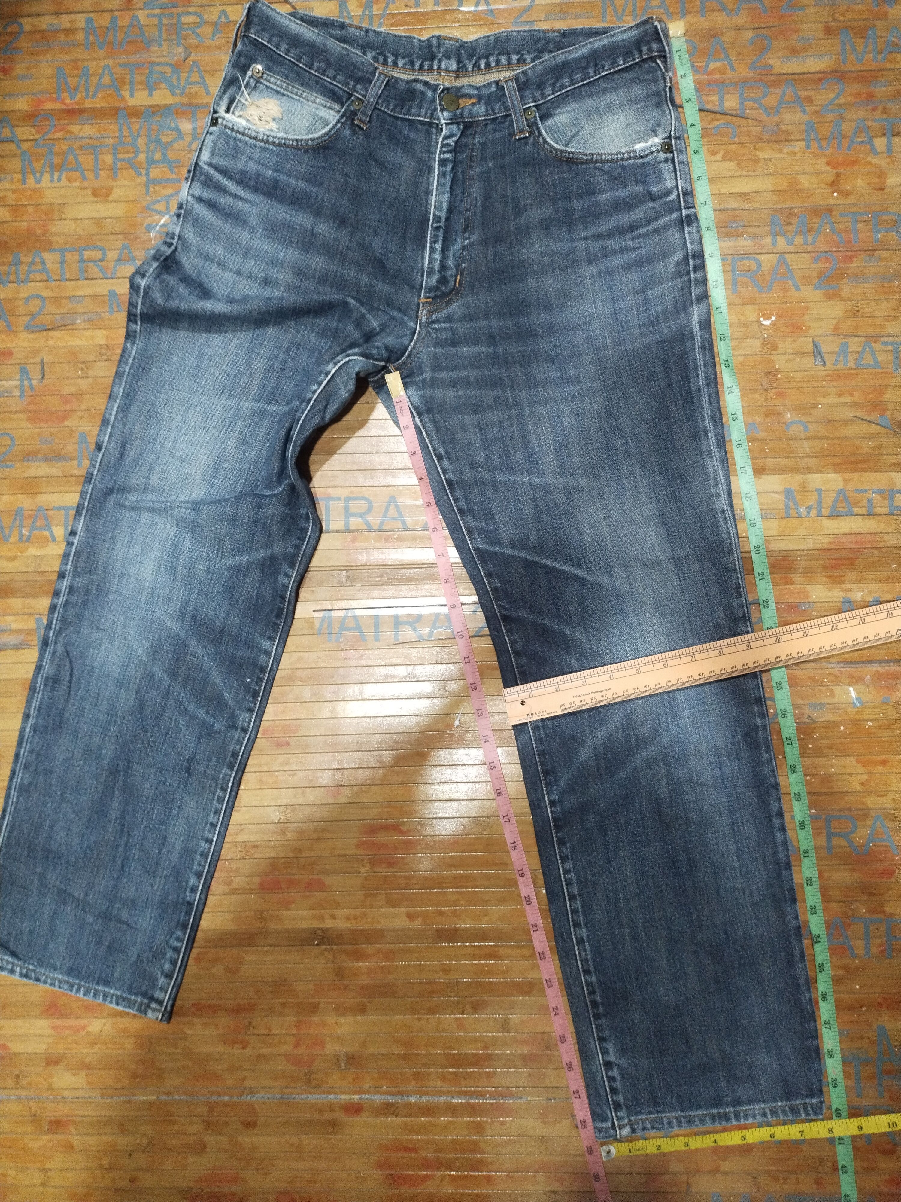 Vintage × Wrangler Wrangler Vintage/ Distressed Denim Sz 34" Size US 34 / EU 50 - 3 Thumbnail
