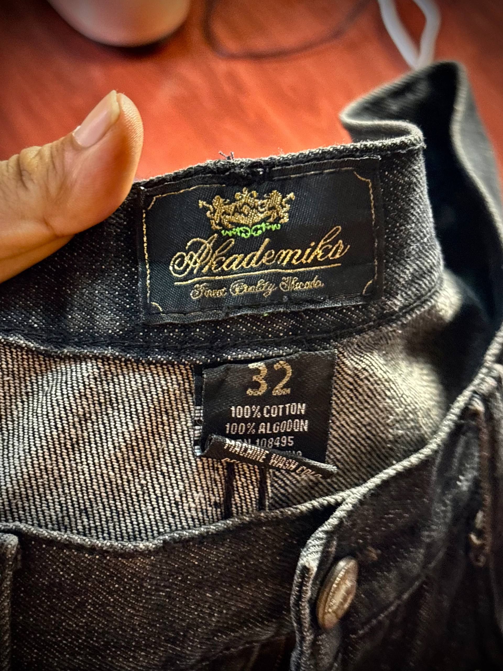 JNCO Vintage 00s Black Akademiks Rare Back Prints Logo Denim Pant Size US 34 / EU 50 - 6 Thumbnail