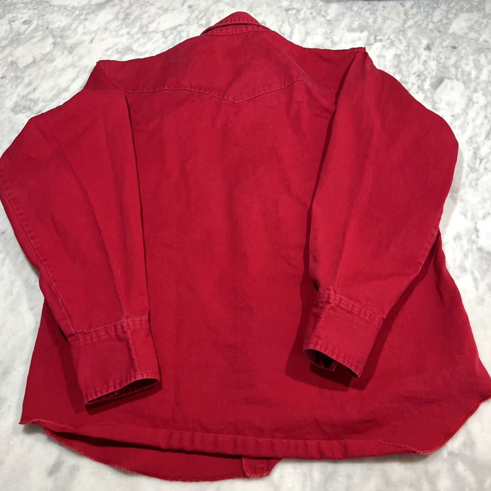 Wrangler VINTAGE Wrangler Pearl Snap Western Shirt Mens 17-36 Regular Long Tails Red Size US XL / EU 56 / 4 - 7 Thumbnail