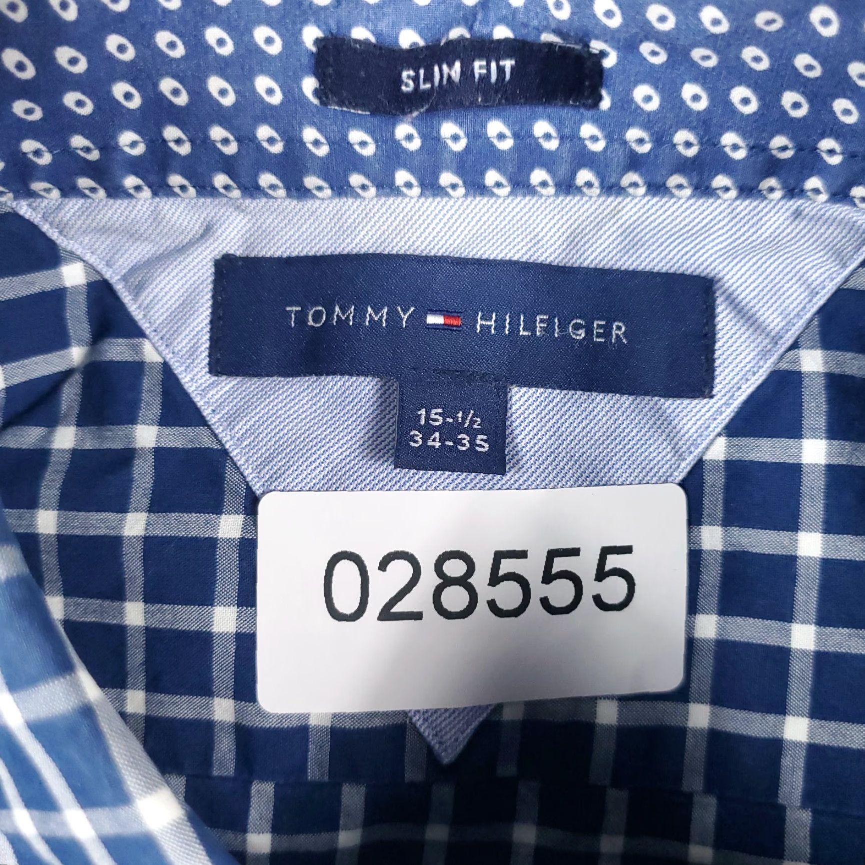 Tommy Hilfiger Tommy Hilfiger Shirt Mens 15.5 Blue Plaid Dress Button Up Short Sleeve... Size 40R - 8 Thumbnail