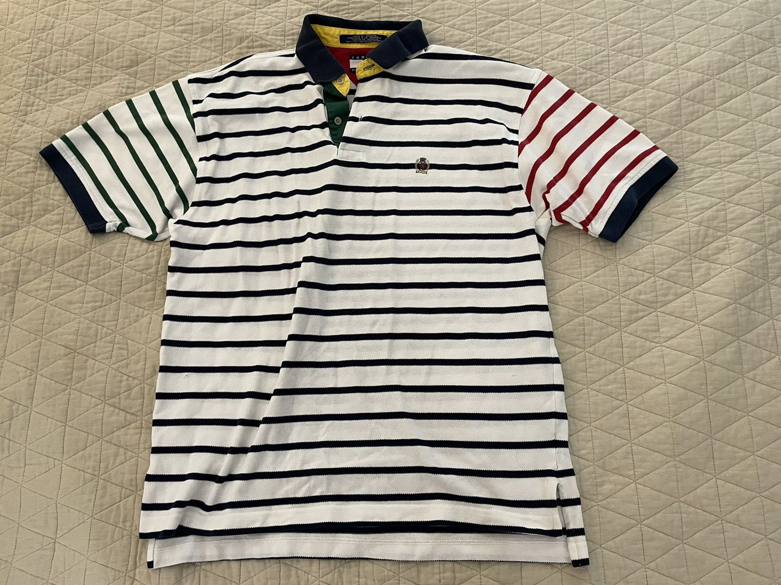 Tommy Hilfiger × Vintage Vintage Fun Stripe Pique Knit Polo Size US M / EU 48-50 / 2 - 2 Thumbnail