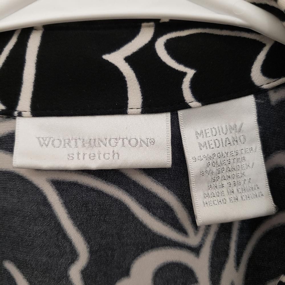 Worthington CT224 Ladies Worthington Stretch Button Down Shirt M Size M / US 6-8 / IT 42-44 - 5 Thumbnail