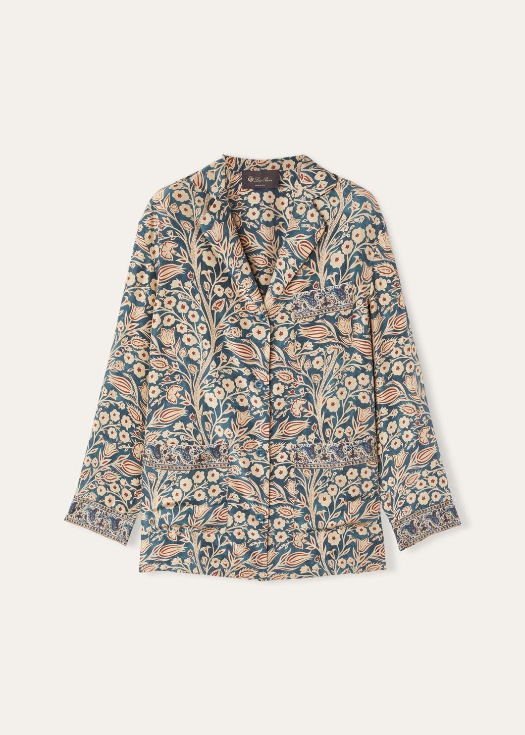 Loro Piana o1srvl11e0725 FAN8162 Jameela Silk Shirt in Multicolor Size M / US 6-8 / IT 42-44 - 1 Thumbnail