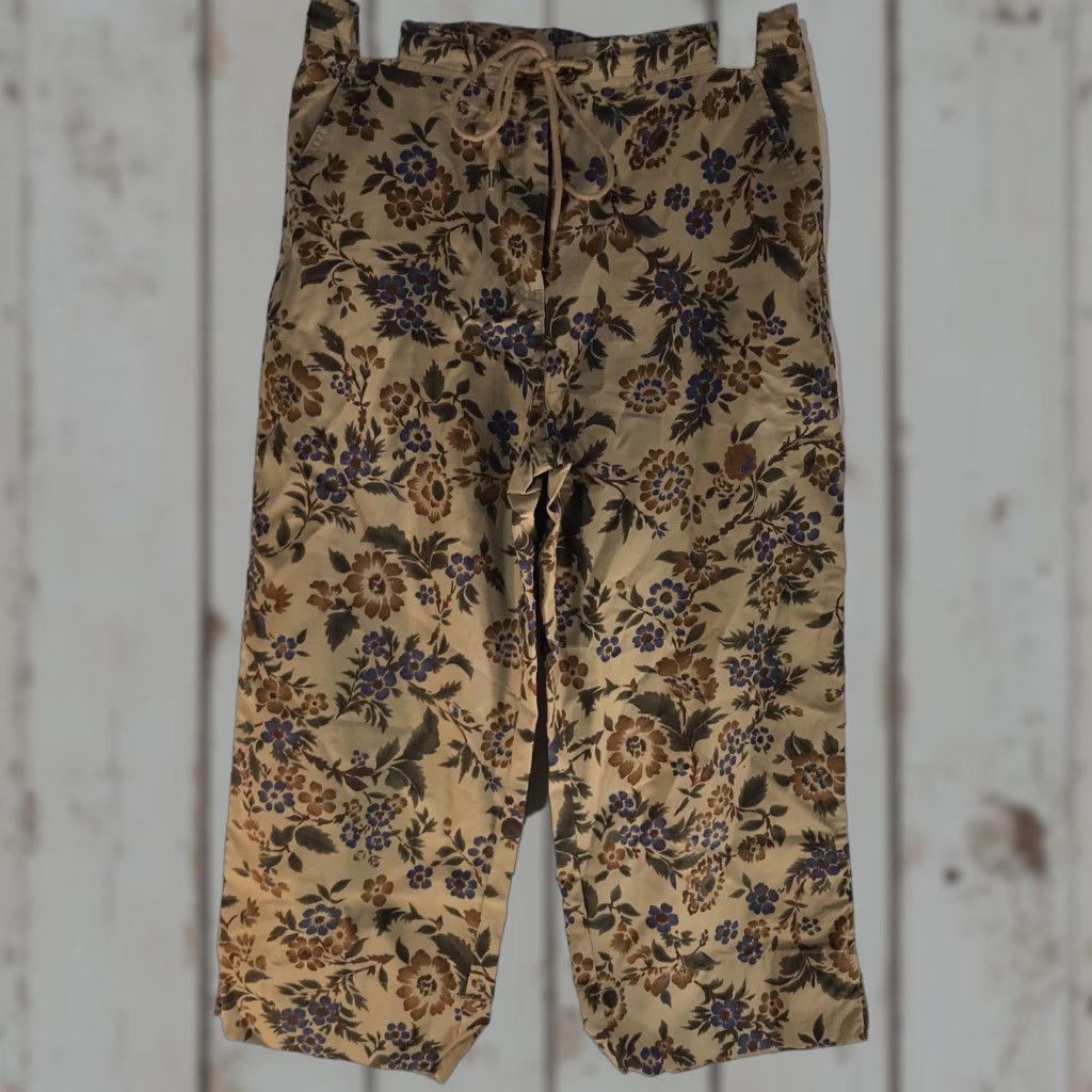 Ralph Lauren LAUREN RALPH LAUREN Floral Wide-Leg Capri Pants Womens Size 6 Beige Size 28" / US 6 / IT 42 - 1 Thumbnail