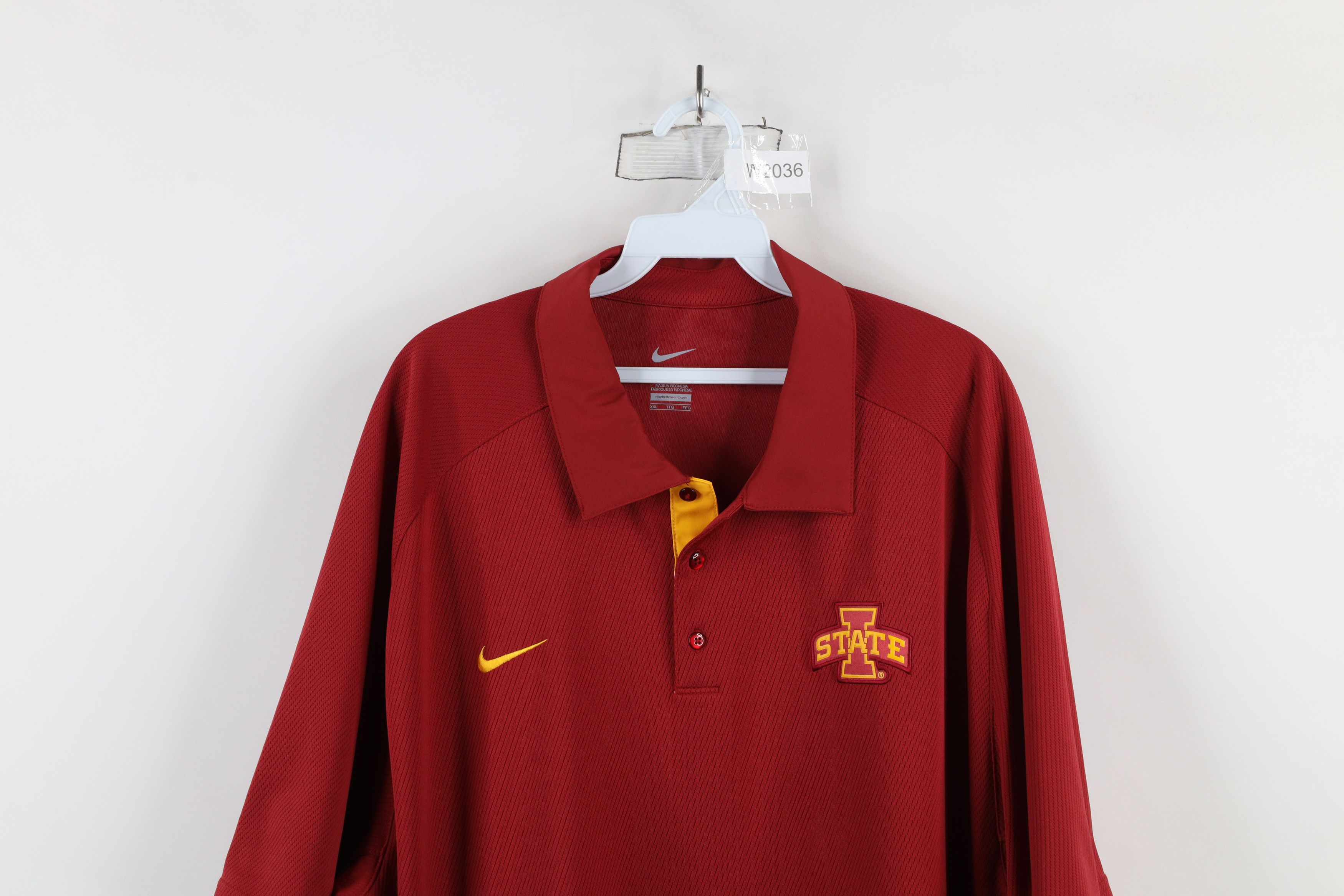 Nike × Vintage Nike Dri-Fit Iowa State University Collared Golf Polo Red Size US XXL / EU 58 / 5 - 2 Thumbnail