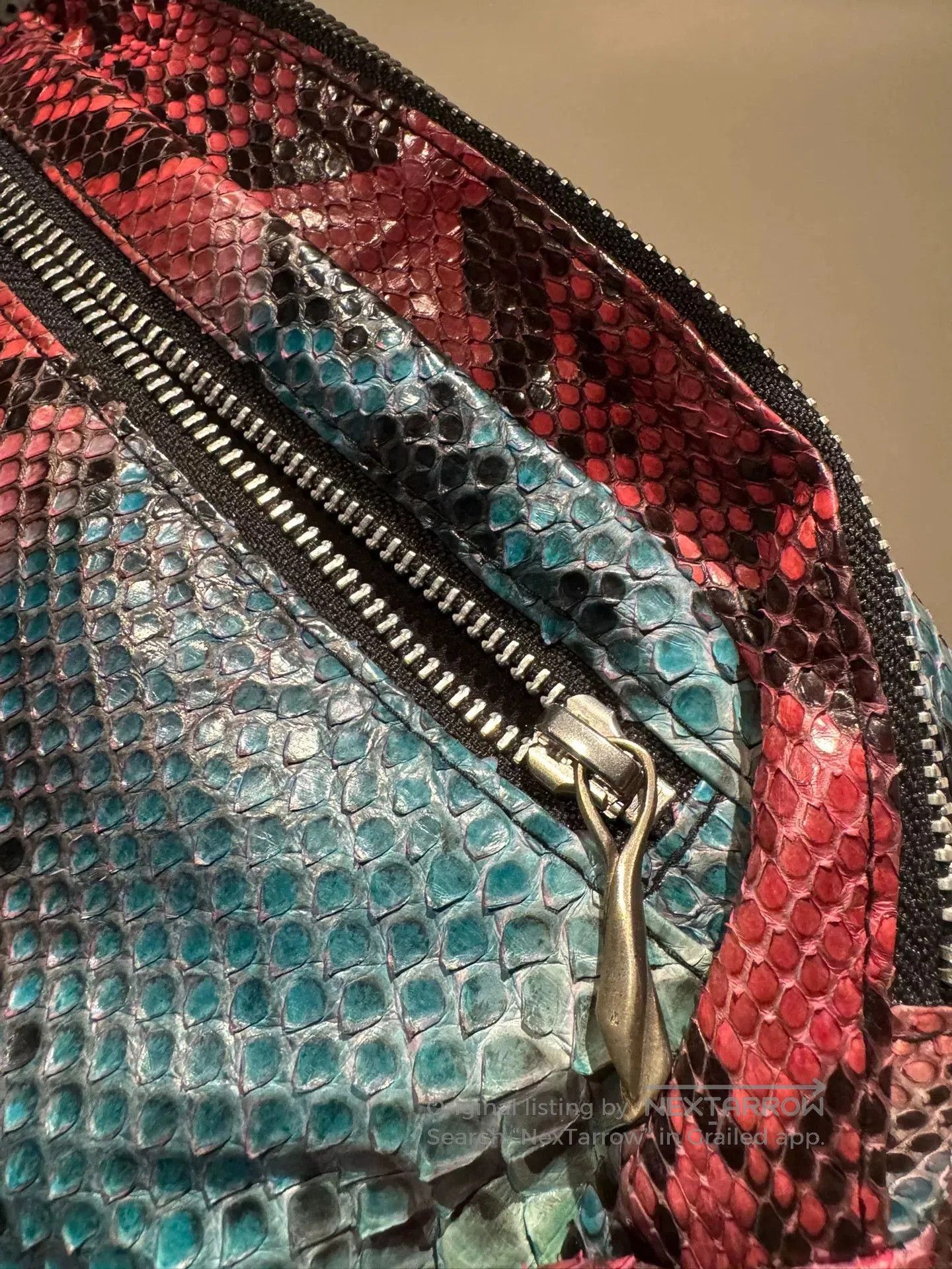 Junya Watanabe python leather waist bag with vivid print. Size ONE SIZE - 7 Thumbnail