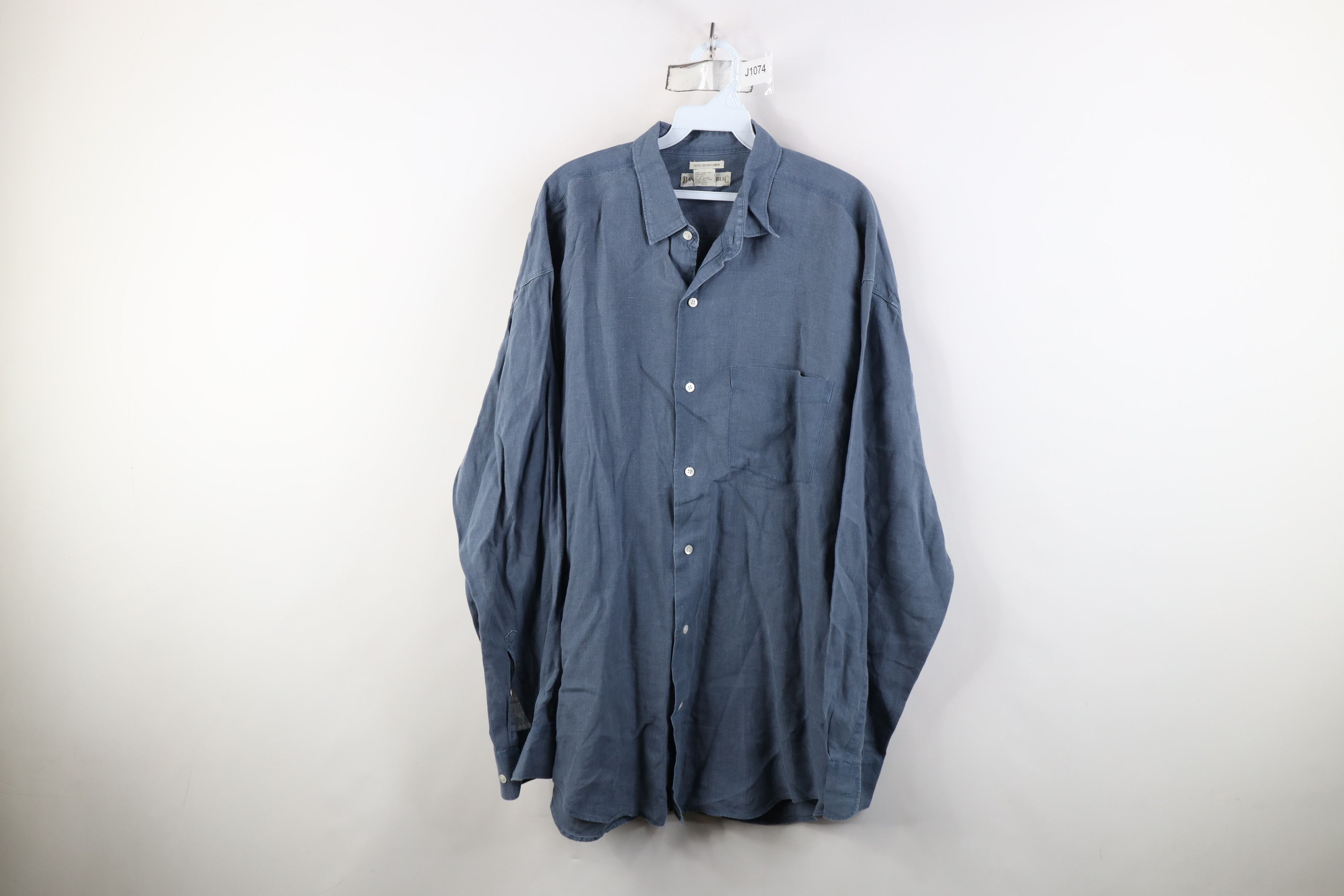 Banana Republic Vintage 80s 90s Banana Republic Collared Button Shirt Blue Size US L / EU 52-54 / 3 - 1 Thumbnail