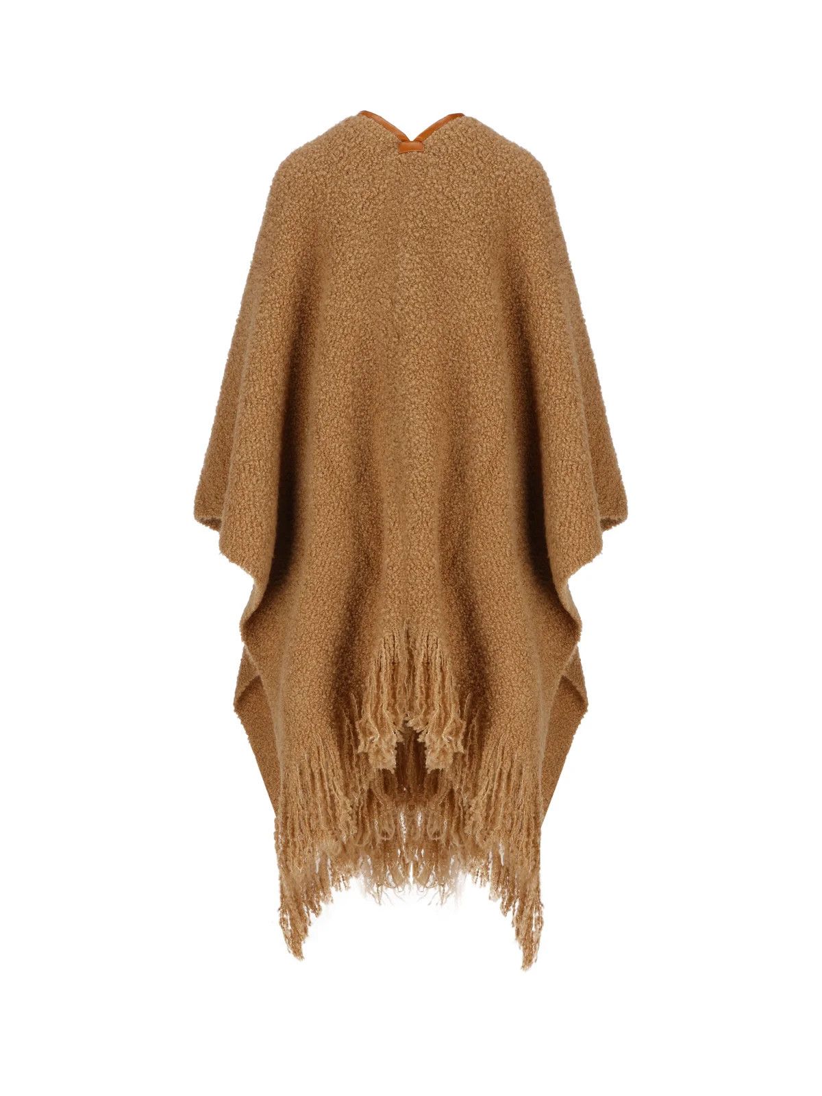 Loro Piana o1srvl11e0824 Fluffy Fringed Poncho Cape in Brown Size L / US 10 / IT 46 - 2 Thumbnail