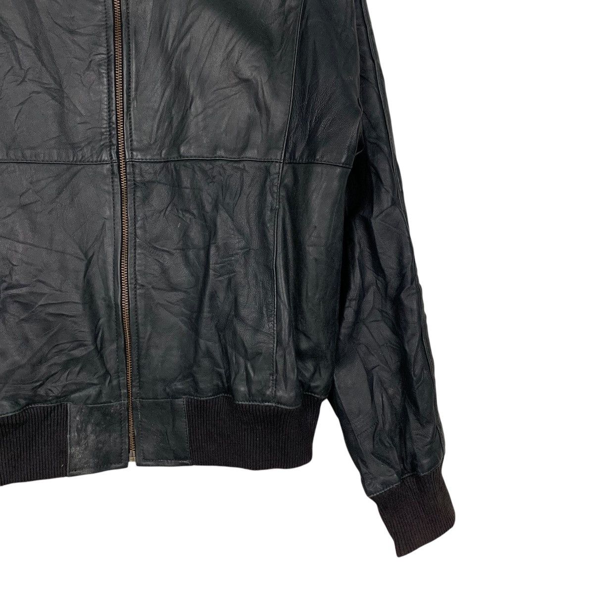 Japanese Brand COMPTOIR DES COTONNIERS Leather Bomber Jacket #2560-C115 Size L / US 10 / IT 46 - 6 Thumbnail