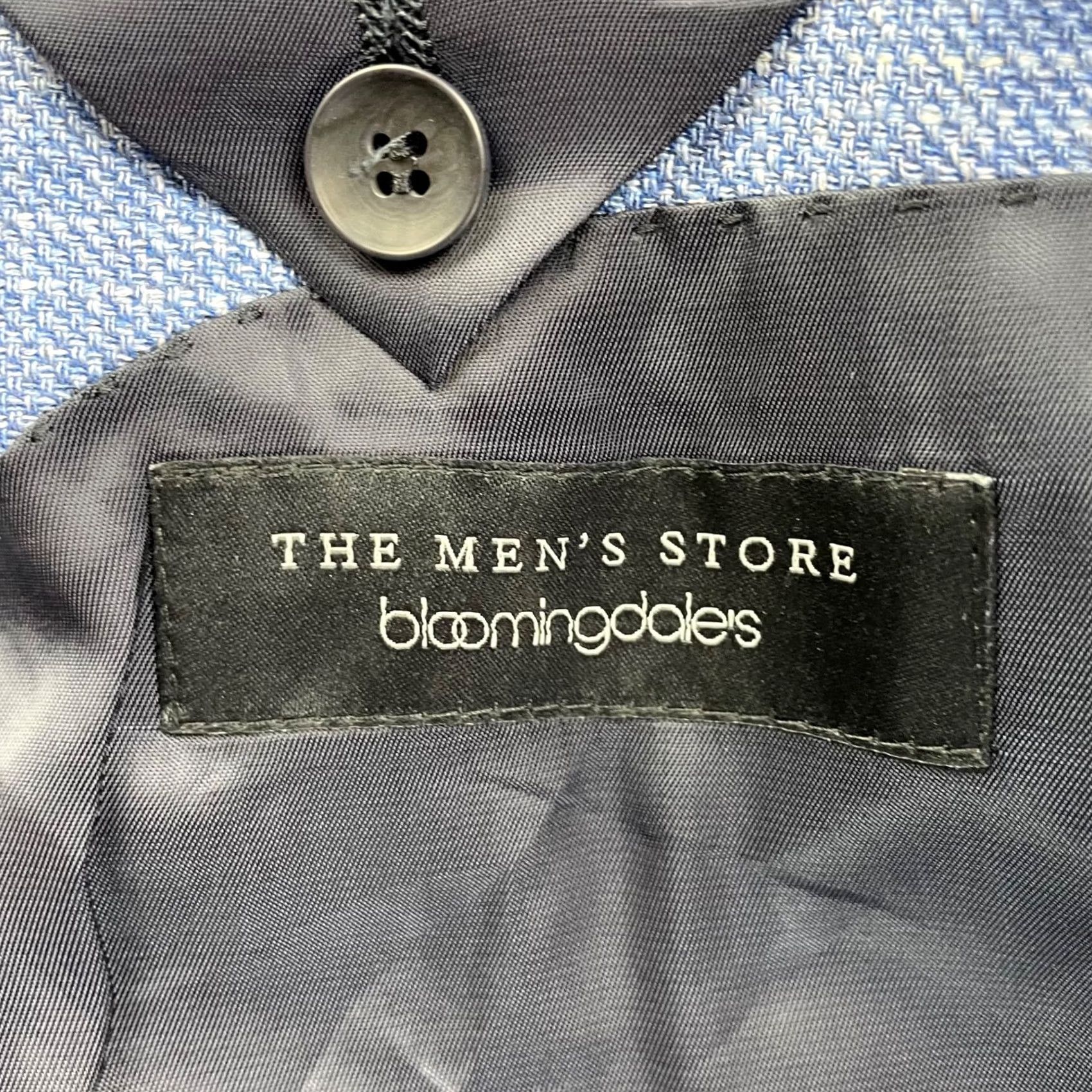 Bloomingdale's Bloomingdale's Blazer Blue 42L Drago Wool/Silk/Linen 2-Button Men's Size 42R - 5 Thumbnail