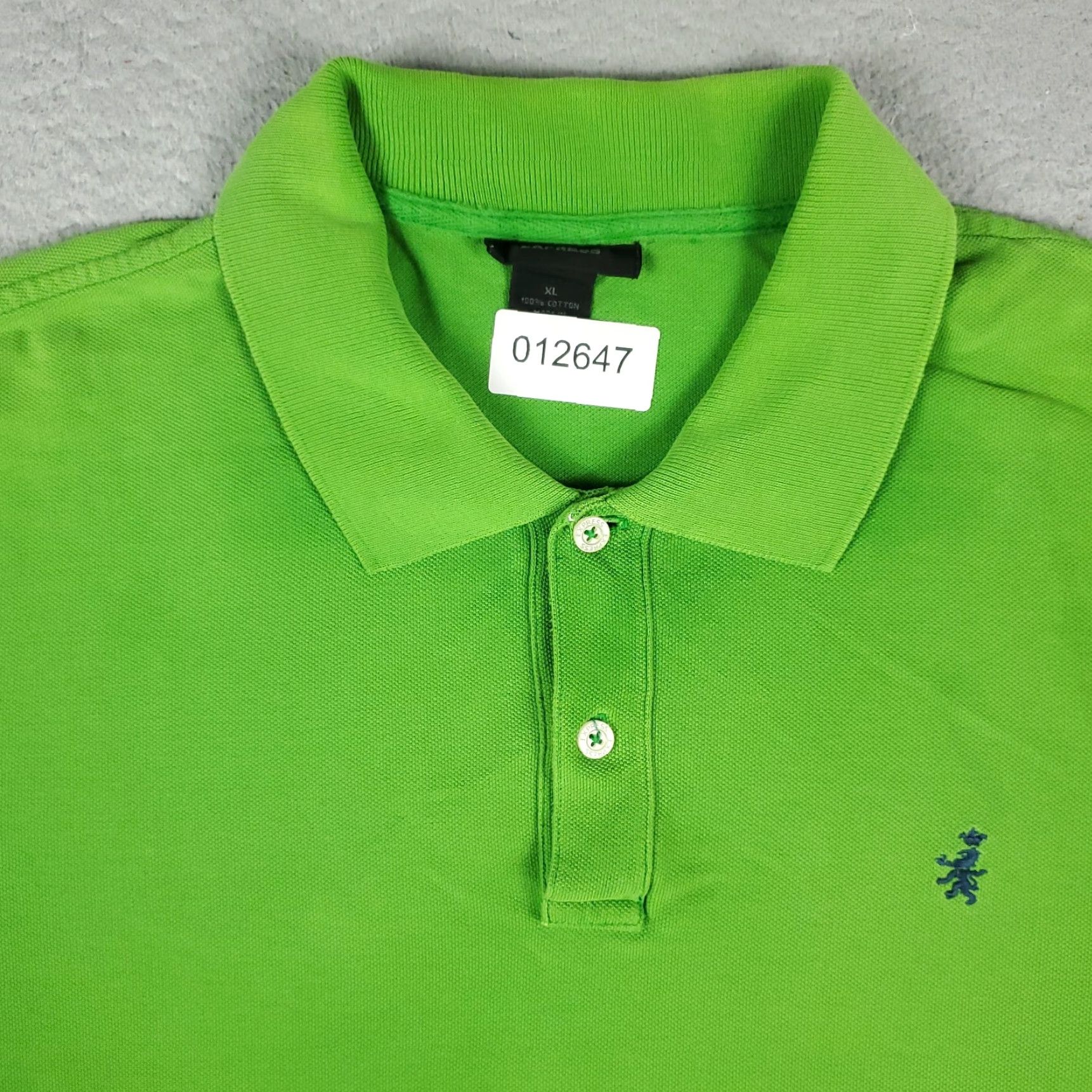 Express Express Polo Shirt Mens Medium Green Short Sleeve Logo Button 100% Cotton Solid All Seasons Stained Size US M / EU 48-50 / 2 - 2 Thumbnail