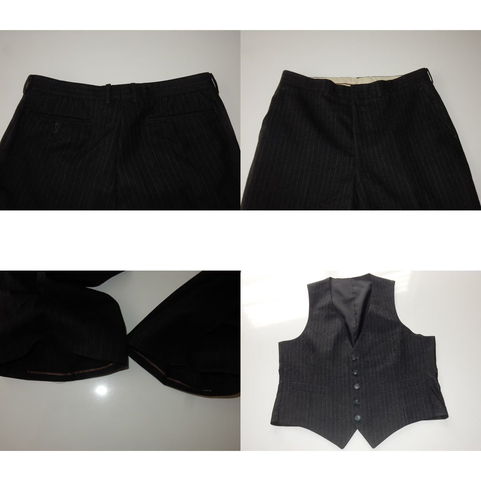 Vintage VTG D'Urban Men's 3 Piece Suit Gray Wool Size 42 Pants 33x30 Yohji Yamamoto Size 42R - 8 Thumbnail