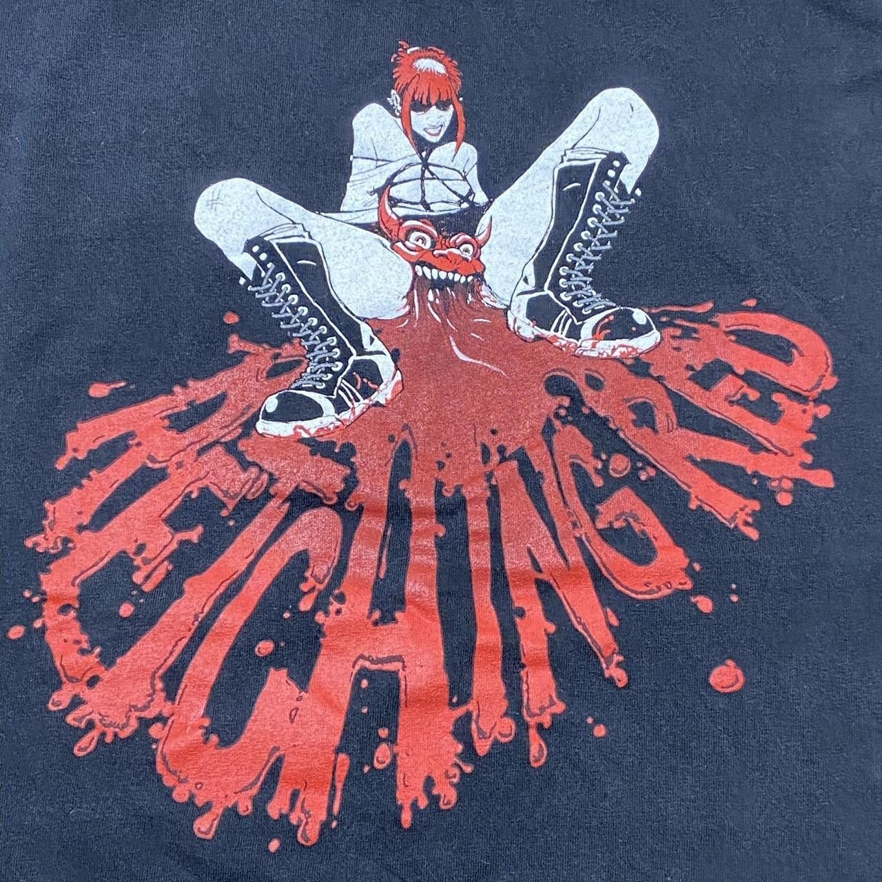 Other Vintage Retching Red Black Band Tee Size Large Size US L / EU 52-54 / 3 - 3 Thumbnail