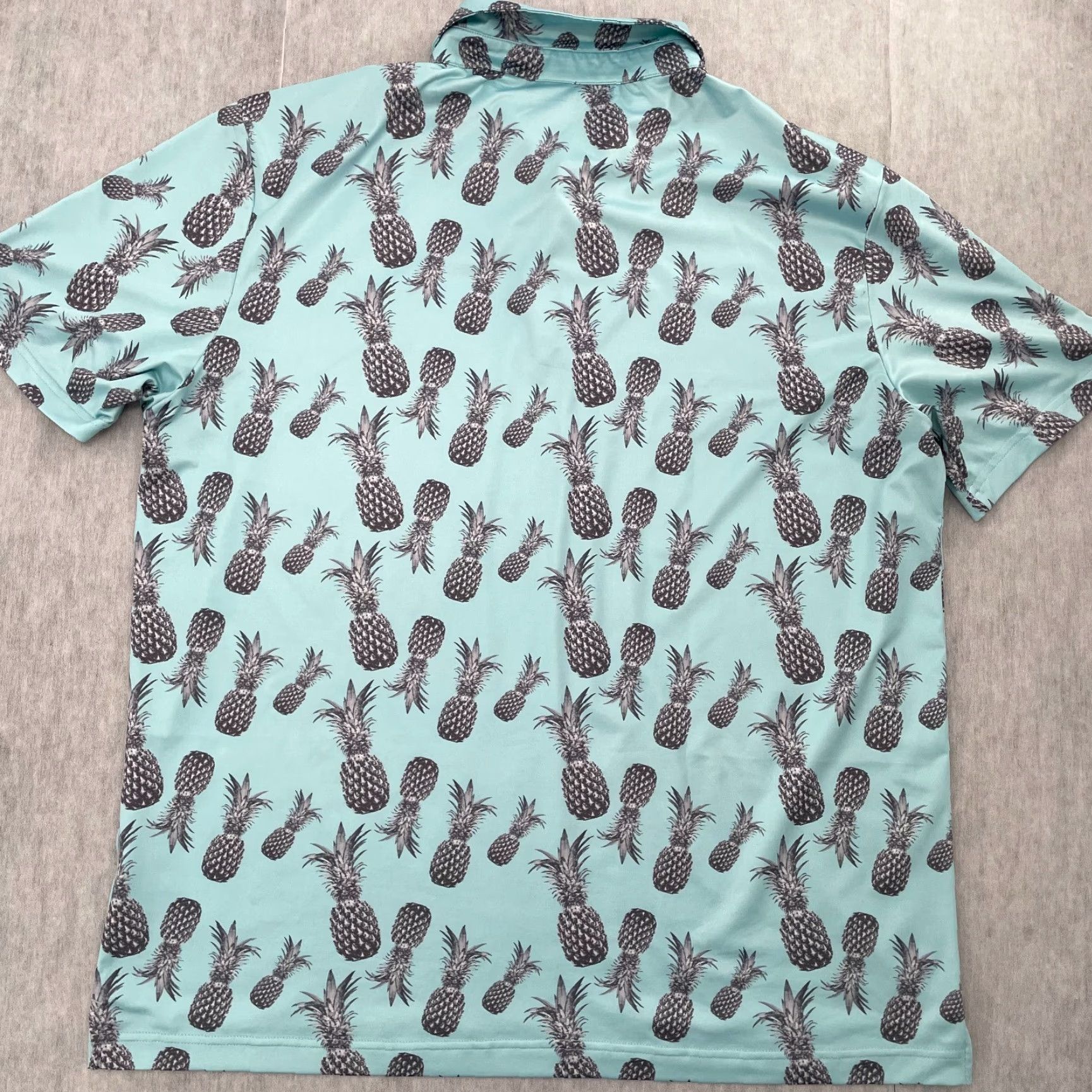 Vintage Sunday Swagger Shirt 2XL Adult Polo Short Sleeve Performance Golf Mens XXL Blue Pineapple Caml?? Size US XXL / EU 58 / 5 - 2 Thumbnail