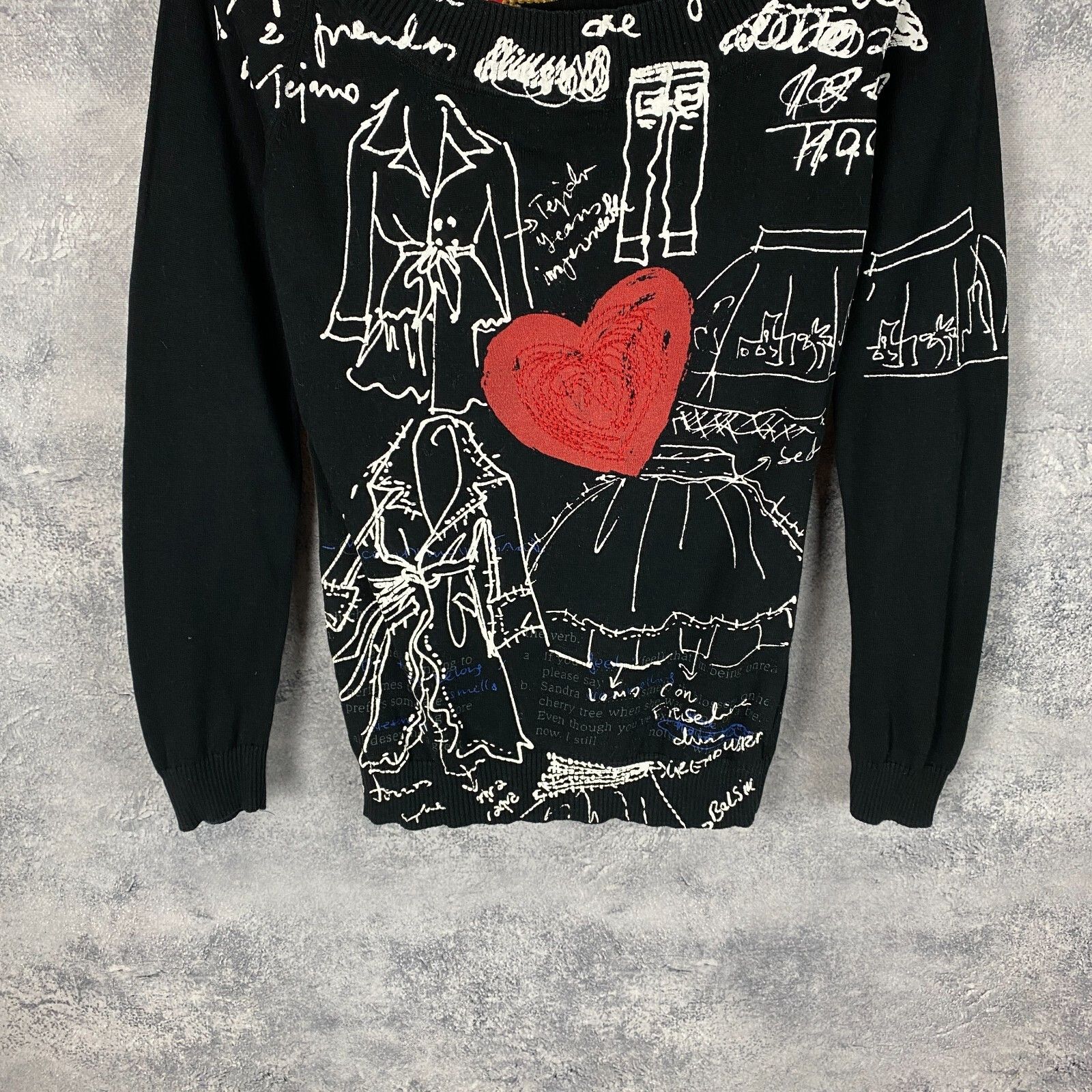 Desigual Desigual Sweater Women's Size M Black Long Sleeve ` Size M / US 6-8 / IT 42-44 - 3 Thumbnail