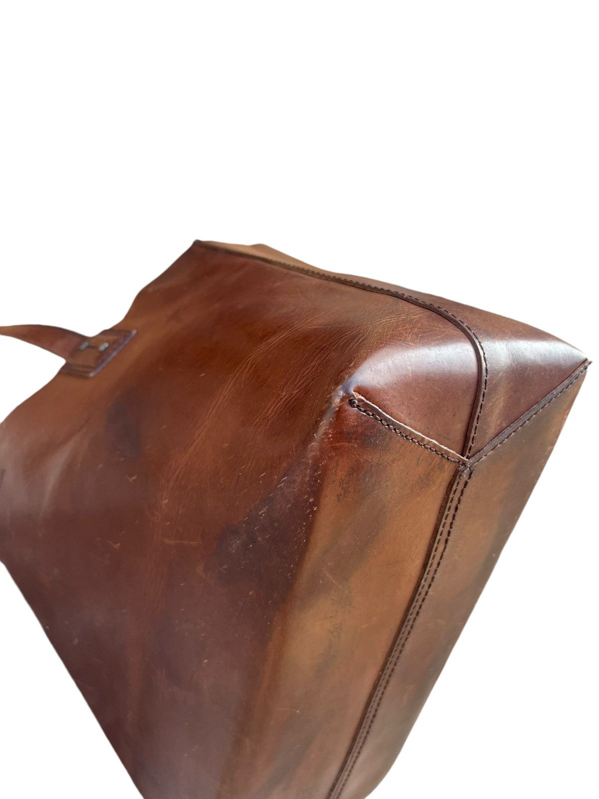 Japanese Brand × Leather Vintage DAKOTA Japan Patina Solid Leather Tote Bag Size ONE SIZE - 15 Thumbnail