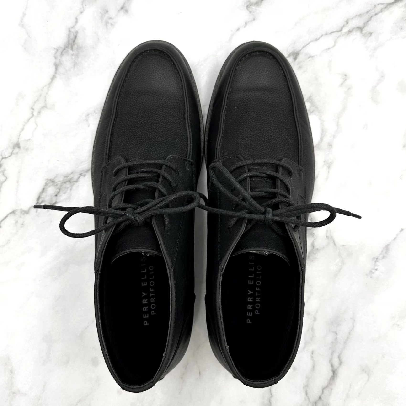 Perry Ellis Black  Chukka Boots - Lace-Up Ankle Perry Ellis America Chase Black Faux Leather Lace-Up Chukka  main image 4