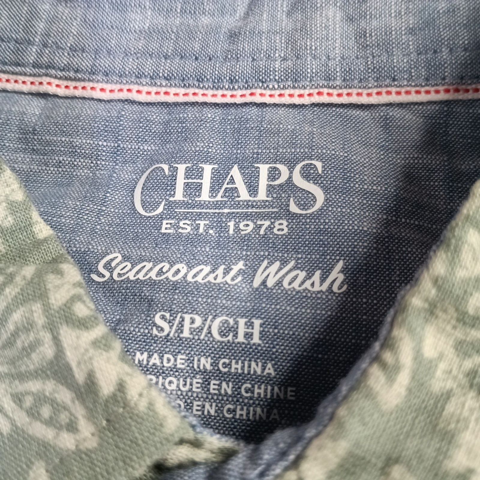 Chaps Chaps Seacoast Wash Chambray Woven Shirt Men's S Green Size US S / EU 44-46 / 1 - 3 Thumbnail
