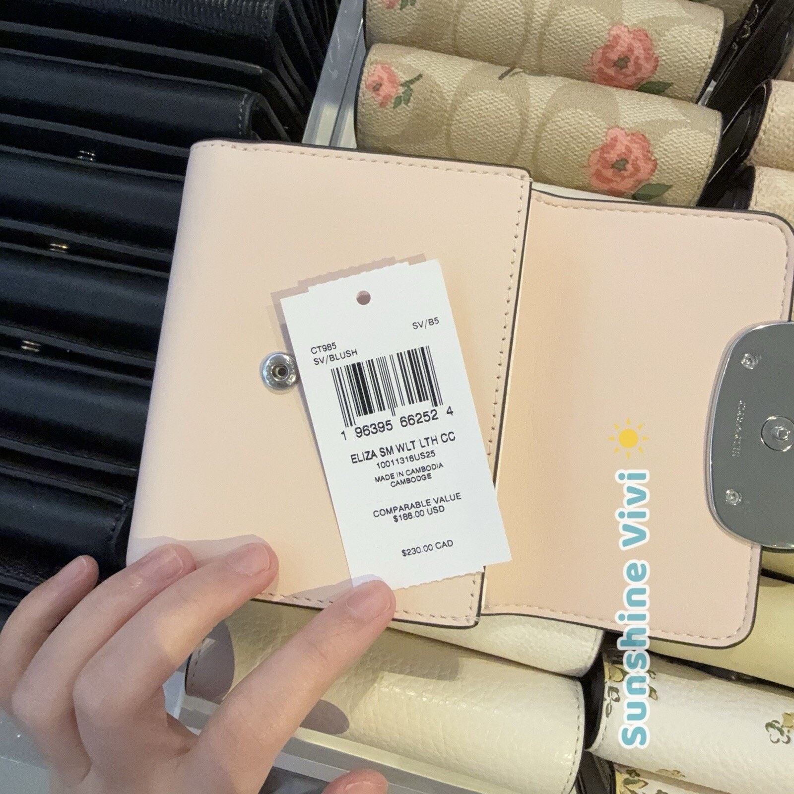Coach NWT Coach Eliza Small Wallet Leather Silver/Blush CT985 Size ONE SIZE - 3 Thumbnail