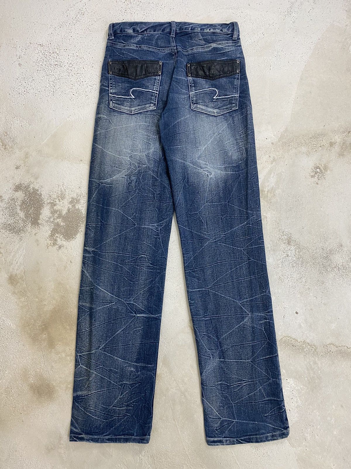 If Six Was Nine × Japanese Brand × Le Grande Bleu (L.G.B.) Unbrand Jean Japan Whisker Clawn Mark Design Straight Cut Size US 28 / EU 44 - 2 Thumbnail