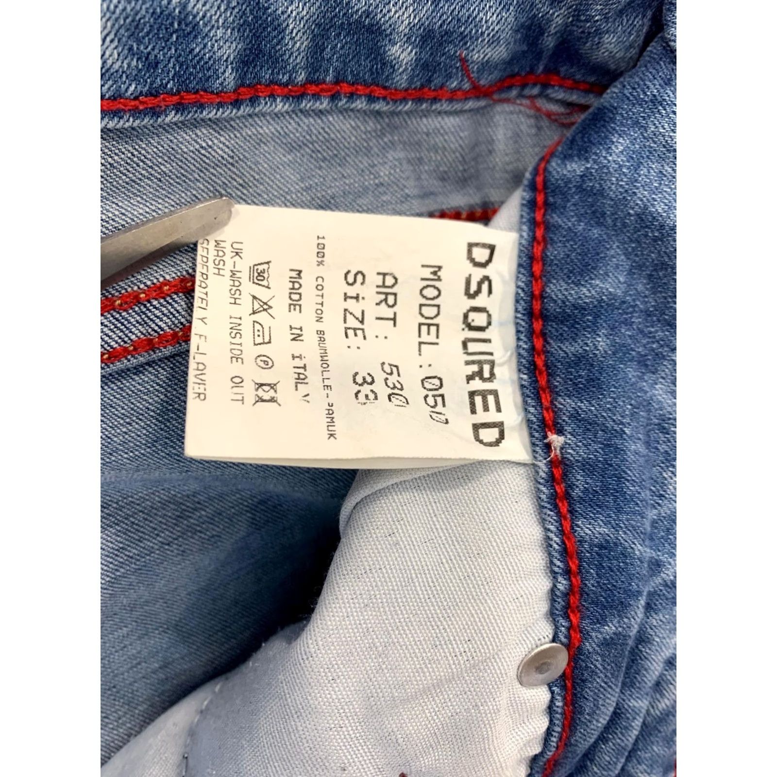 Dsquared2 Dsquared2 Jeans Mens 37x30 Skinny Distressed Light Wash Made Italy D2 Stained#P5 Size US 36 / EU 52 - 5 Thumbnail