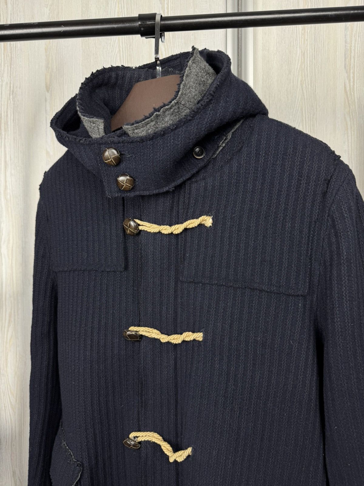 Paoloni Paoloni blue wool ribbed hooded duffle coat Size US M / EU 48-50 / 2 - 4 Thumbnail