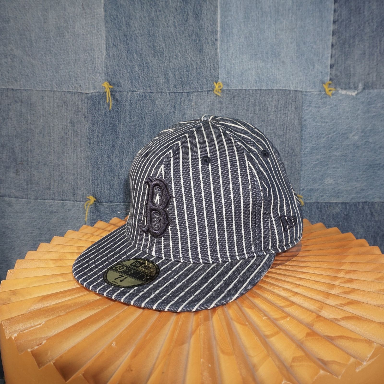 New Era 7 5/8 60.6CM-Vintage / Y2K Striped Boston Red Sox Fitted Cap Size ONE SIZE - 2 Thumbnail